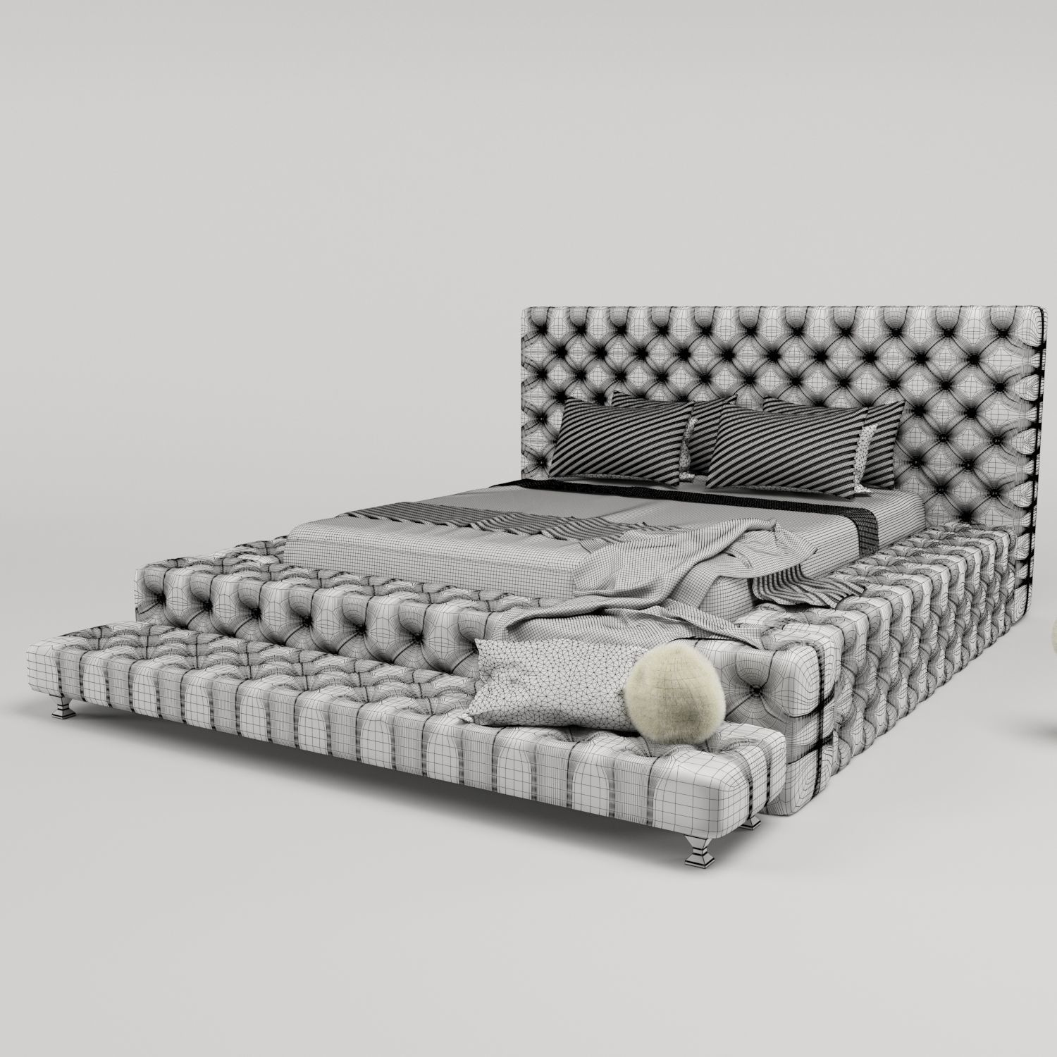 classic bed 3D model_5