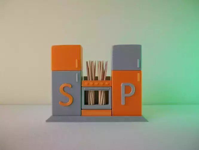 SALT PEPPER AND TOOTHPICKS SET 3Dprintable 3D print model