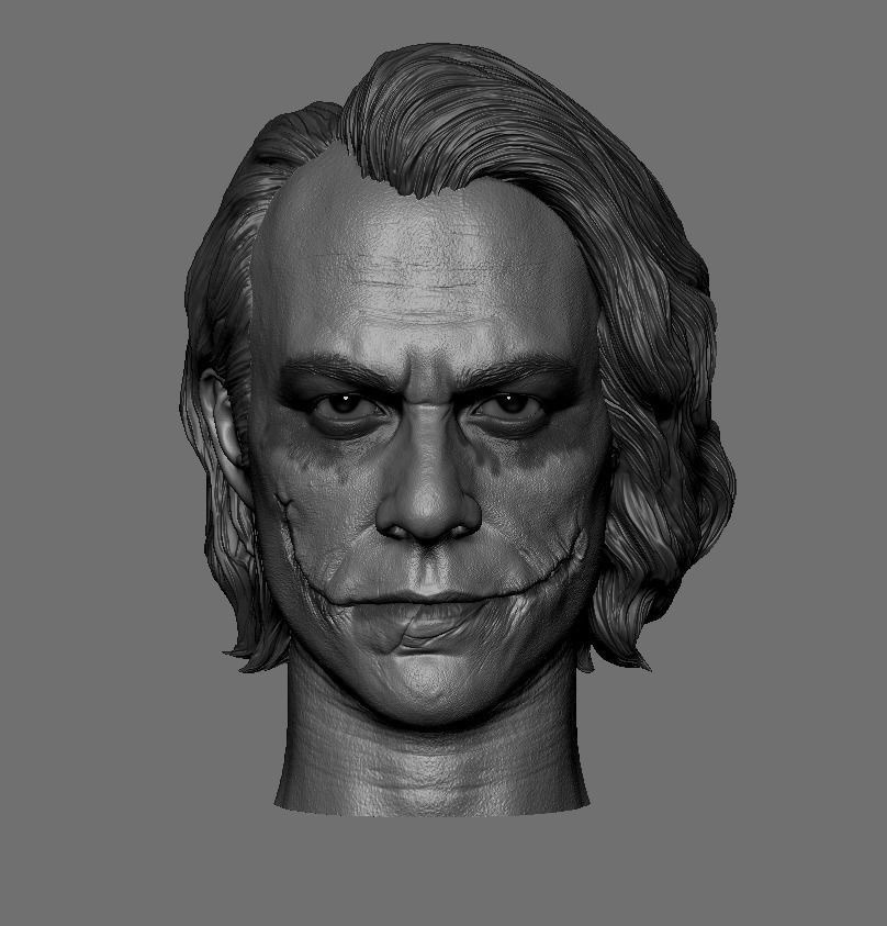 Joker- Heath Ledger Head 3D print model_4