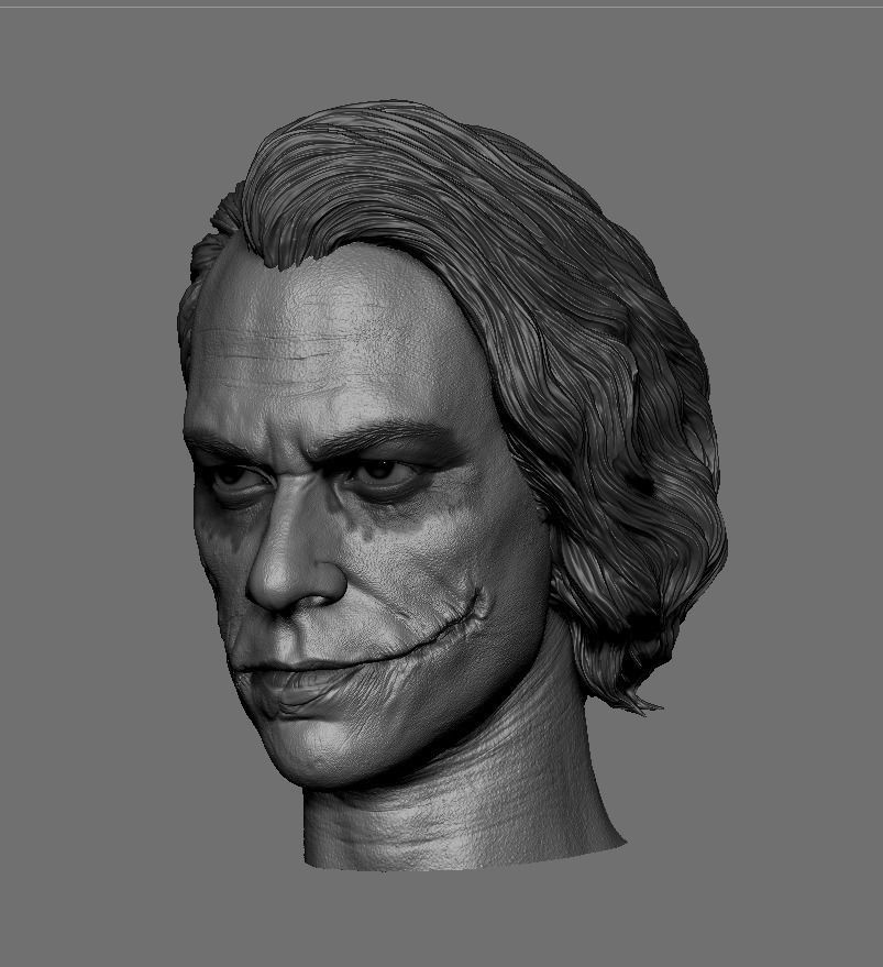 Joker- Heath Ledger Head 3D print model_5