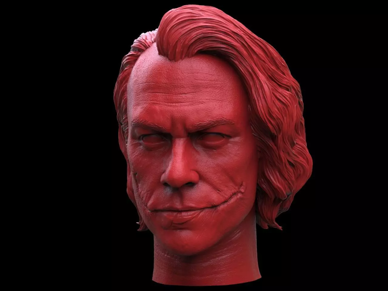 Joker- Heath Ledger Head 3D print model_0