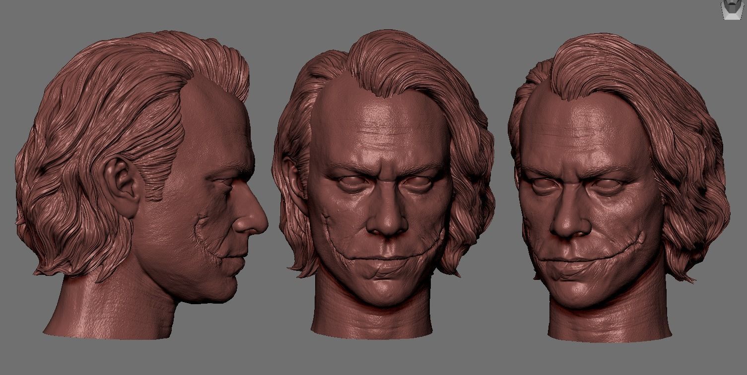 Joker- Heath Ledger Head 3D print model_12