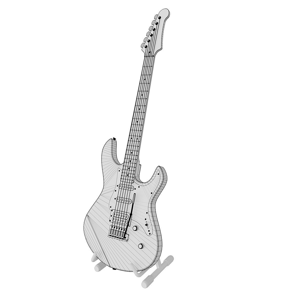 Electric Guitar Yamaha Pacifica 012 BLENDER 3D Model Cycles 3D model_5