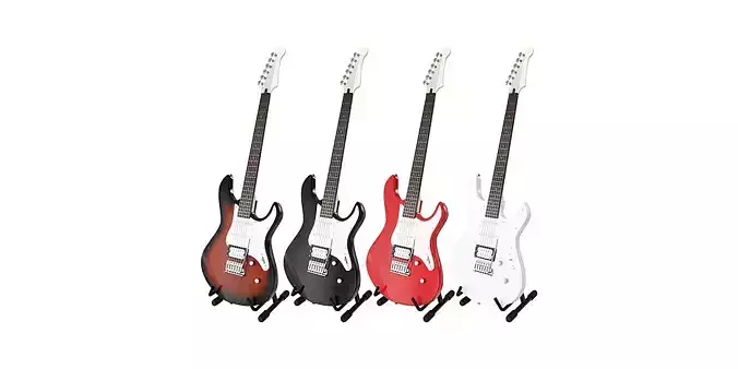 Electric Guitar Yamaha Pacifica 012 BLENDER 3D Model Cycles 3D model