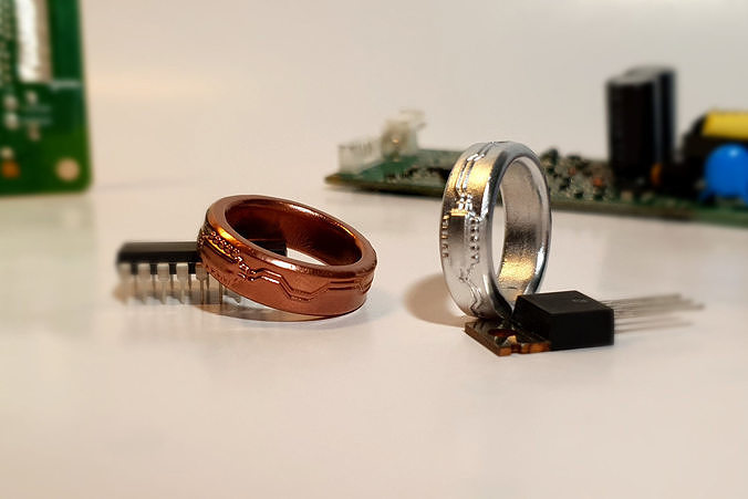 MICROCHIP JEWELRY RING  3D printing SLA print 3D print model