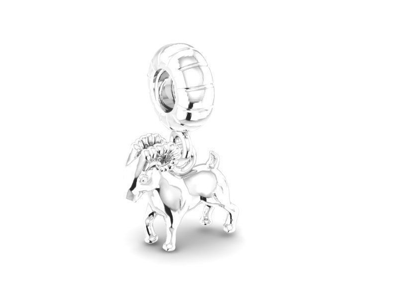 goat charm for bracelets 08 3D print model_1