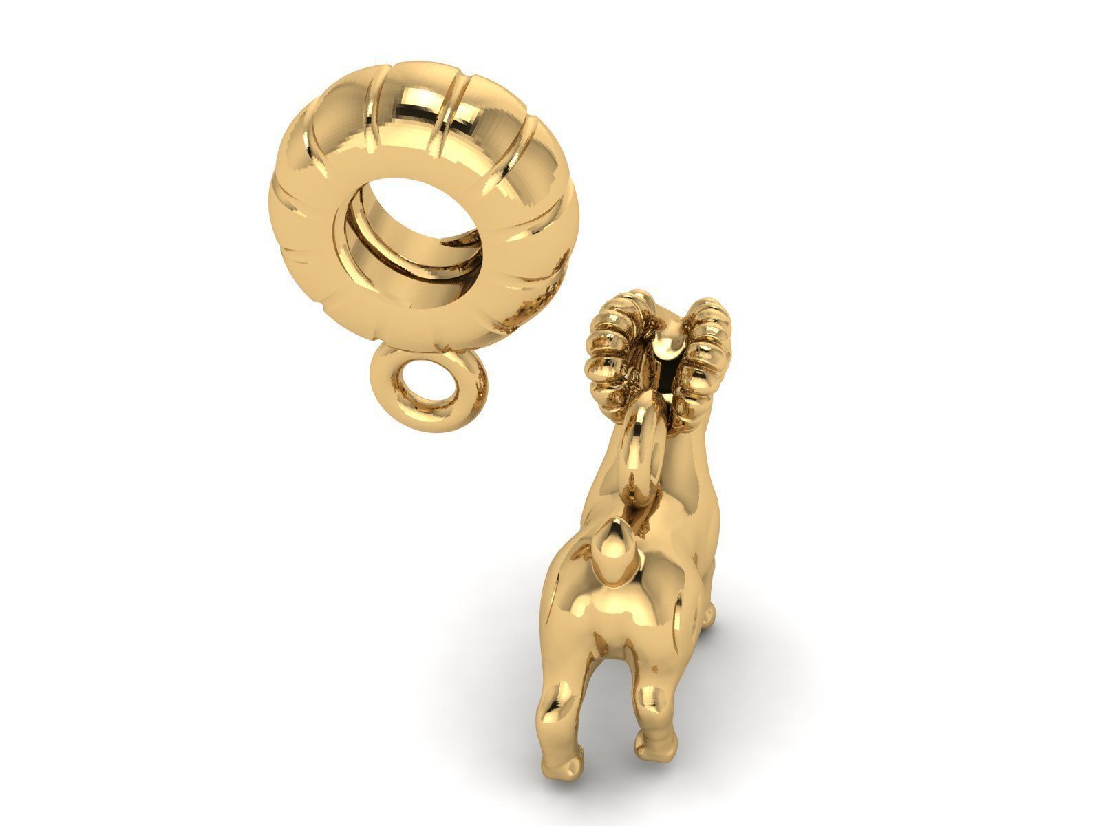 goat charm for bracelets 08 3D print model_9