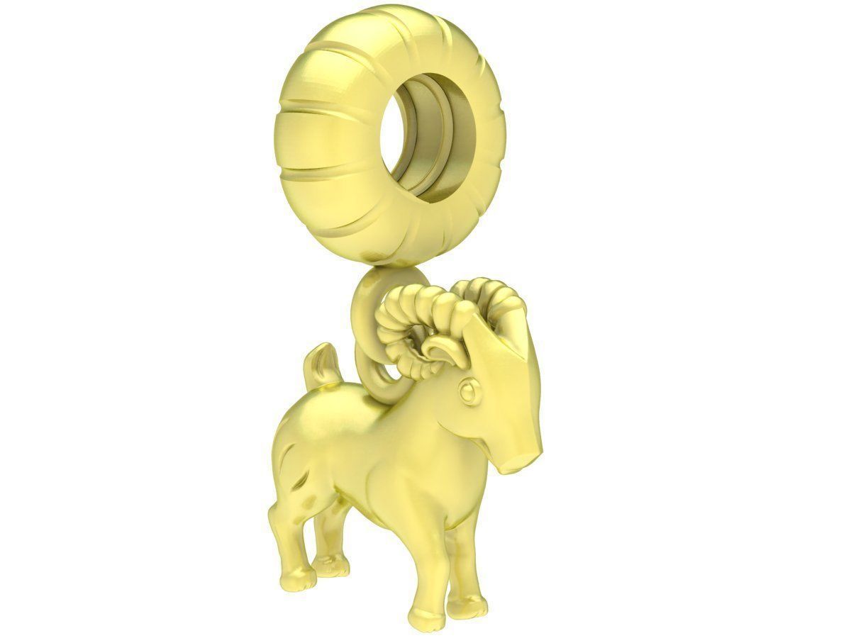 goat charm for bracelets 08 3D print model_4