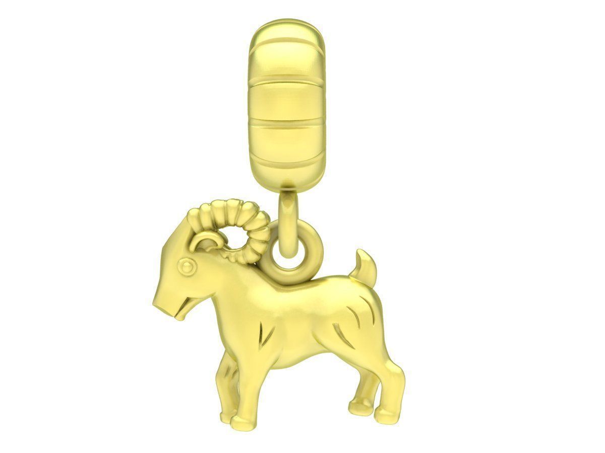 goat charm for bracelets 08 3D print model_3