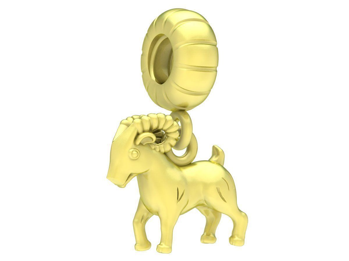 goat charm for bracelets 08 3D print model_5