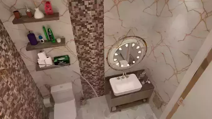 modern girly bathroom