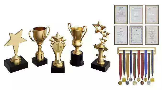 Awards Set BLENDER 3D Model Cycles