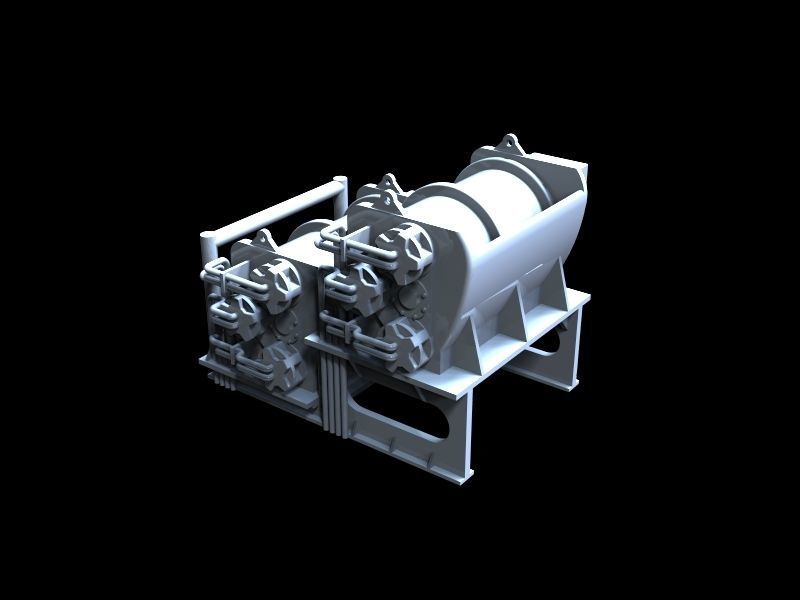 2-way winch for ship model prepared for 2 engines 3D print model_3