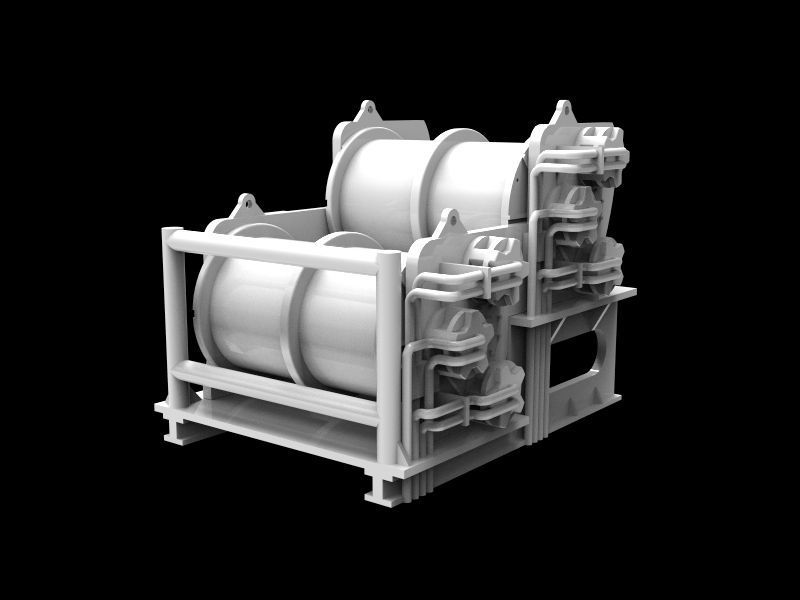 2-way winch for ship model prepared for 2 engines 3D print model_4