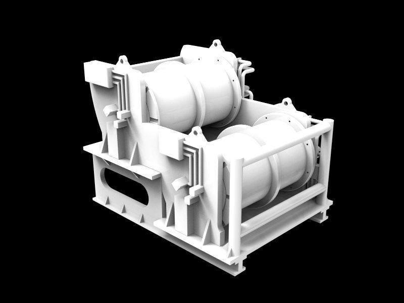 2-way winch for ship model prepared for 2 engines 3D print model_2