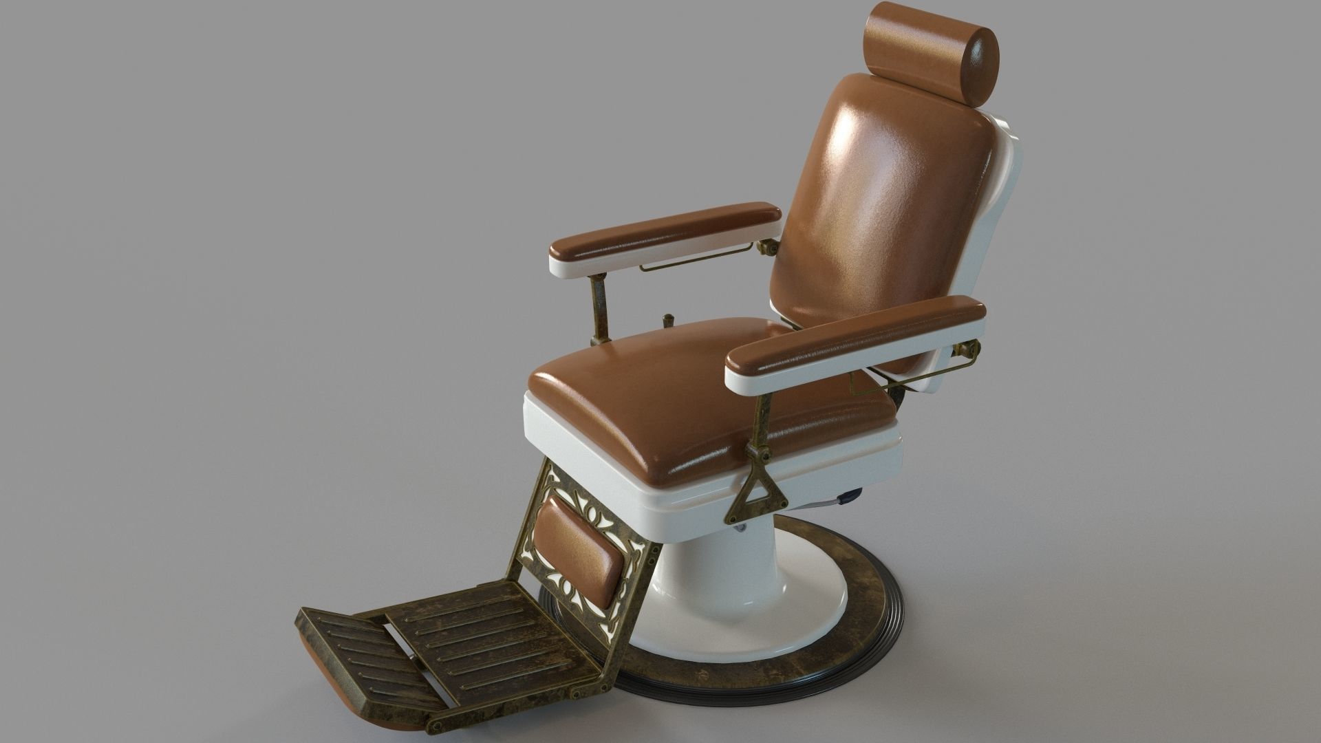 Pibbs 662 King Reclining Barber Chair 3D model CGTrader