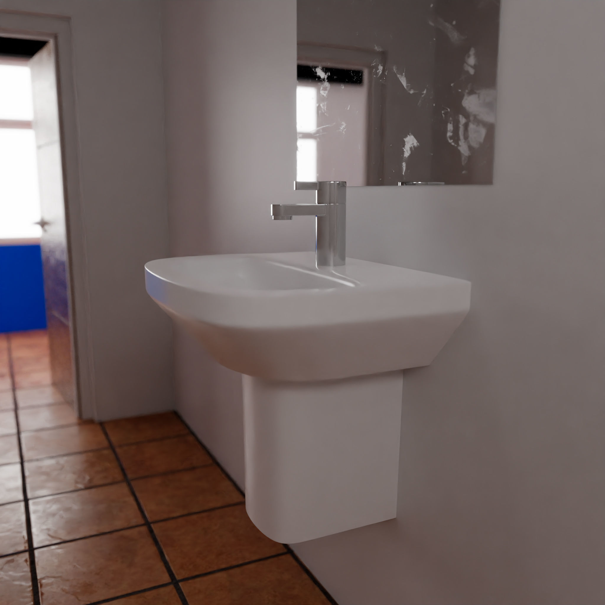 Bathroom sink  Free low-poly 3D model_1