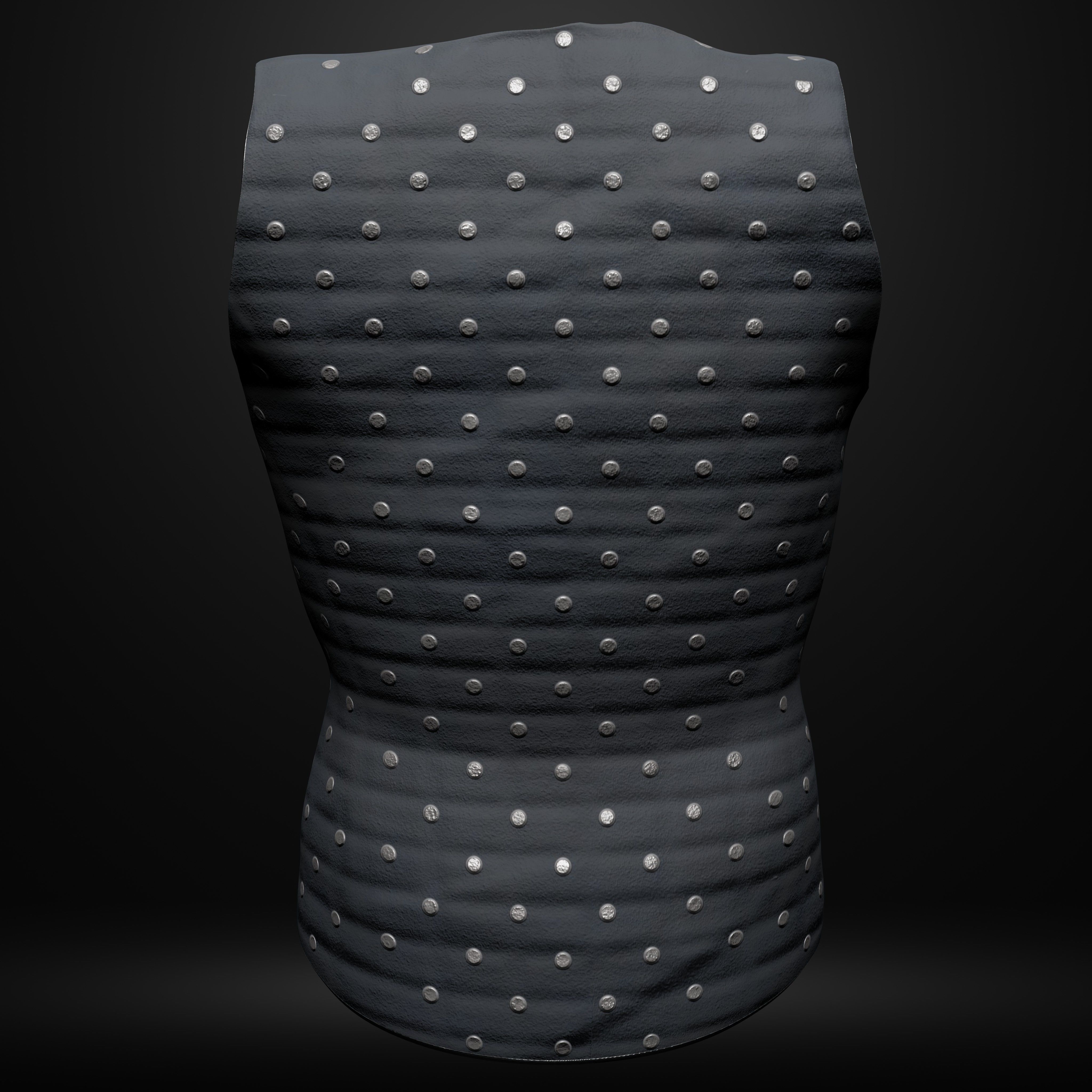 Brigandine Medieval Armor Low-poly 3D model_7