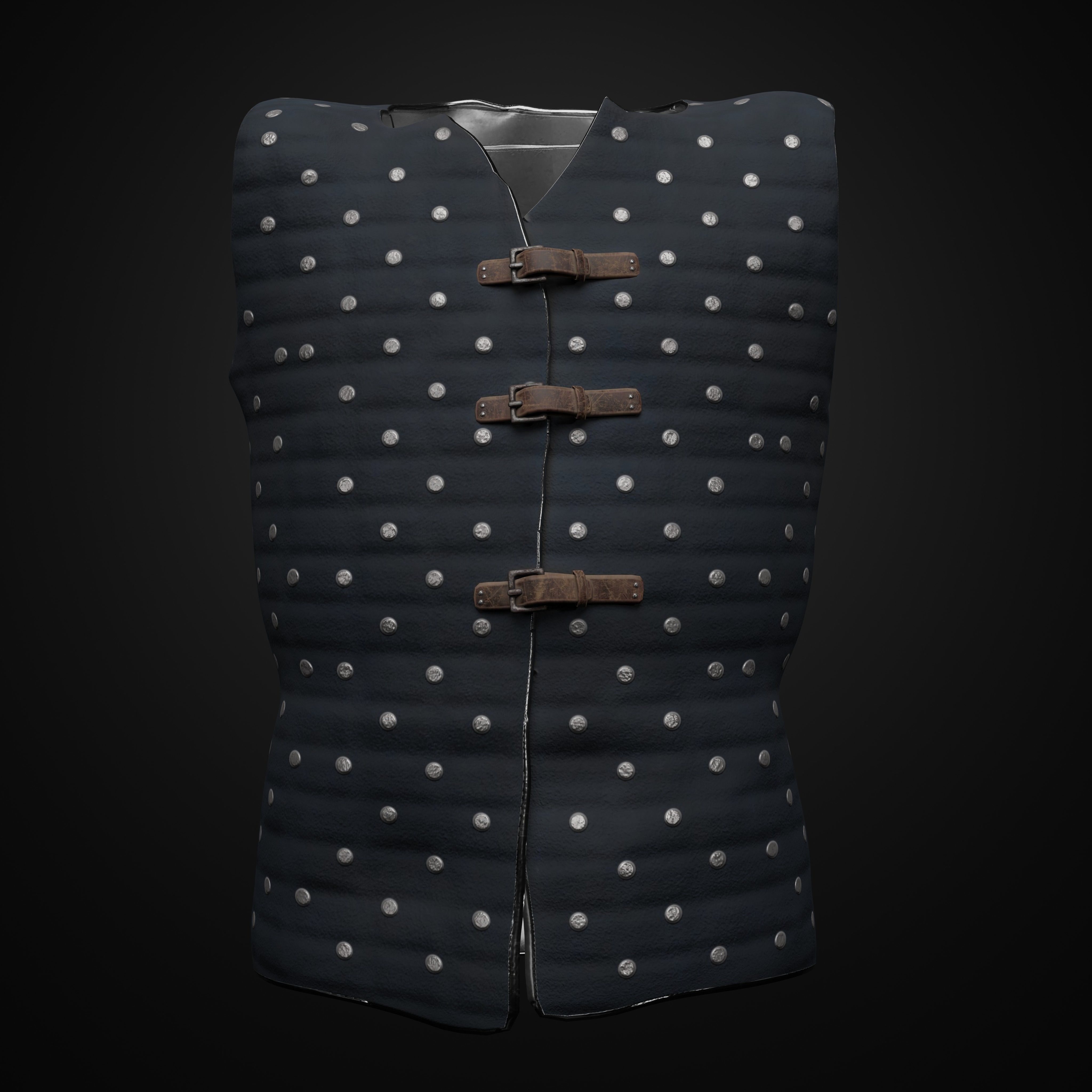 Brigandine Medieval Armor Low-poly 3D model_5