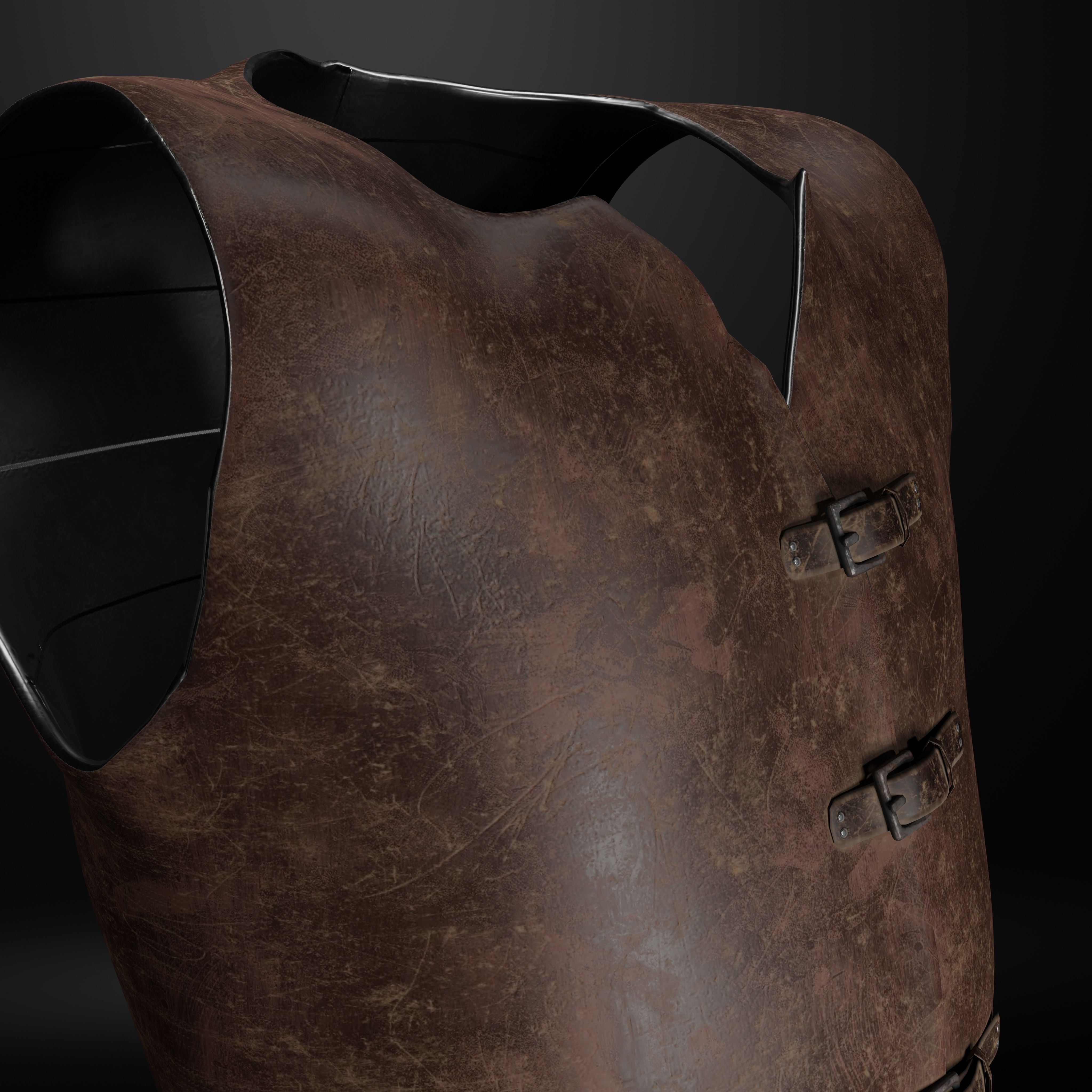 Brigandine Medieval Armor Low-poly 3D model_14