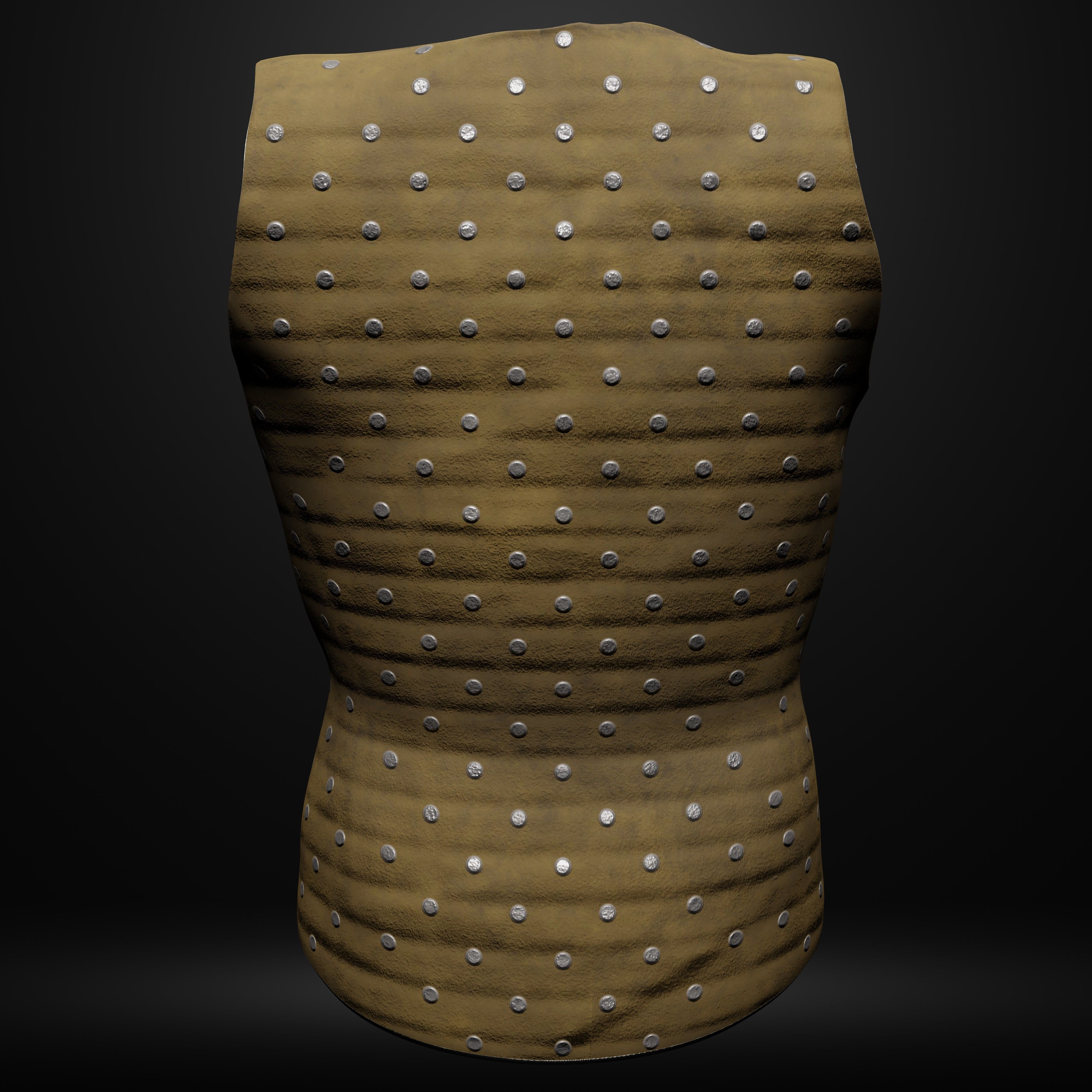 Brigandine Medieval Armor Low-poly 3D model_10