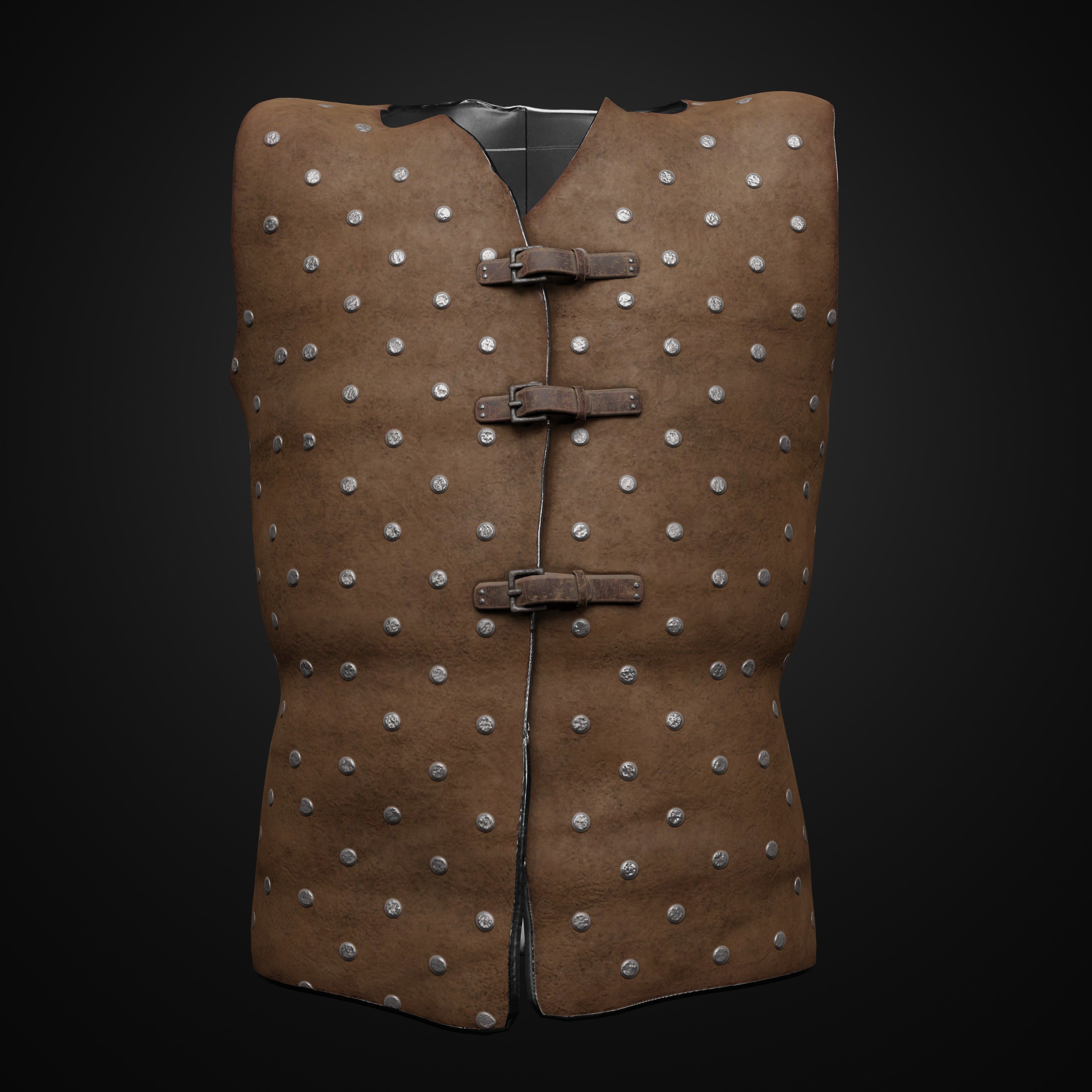 Brigandine Medieval Armor Low-poly 3D model_15