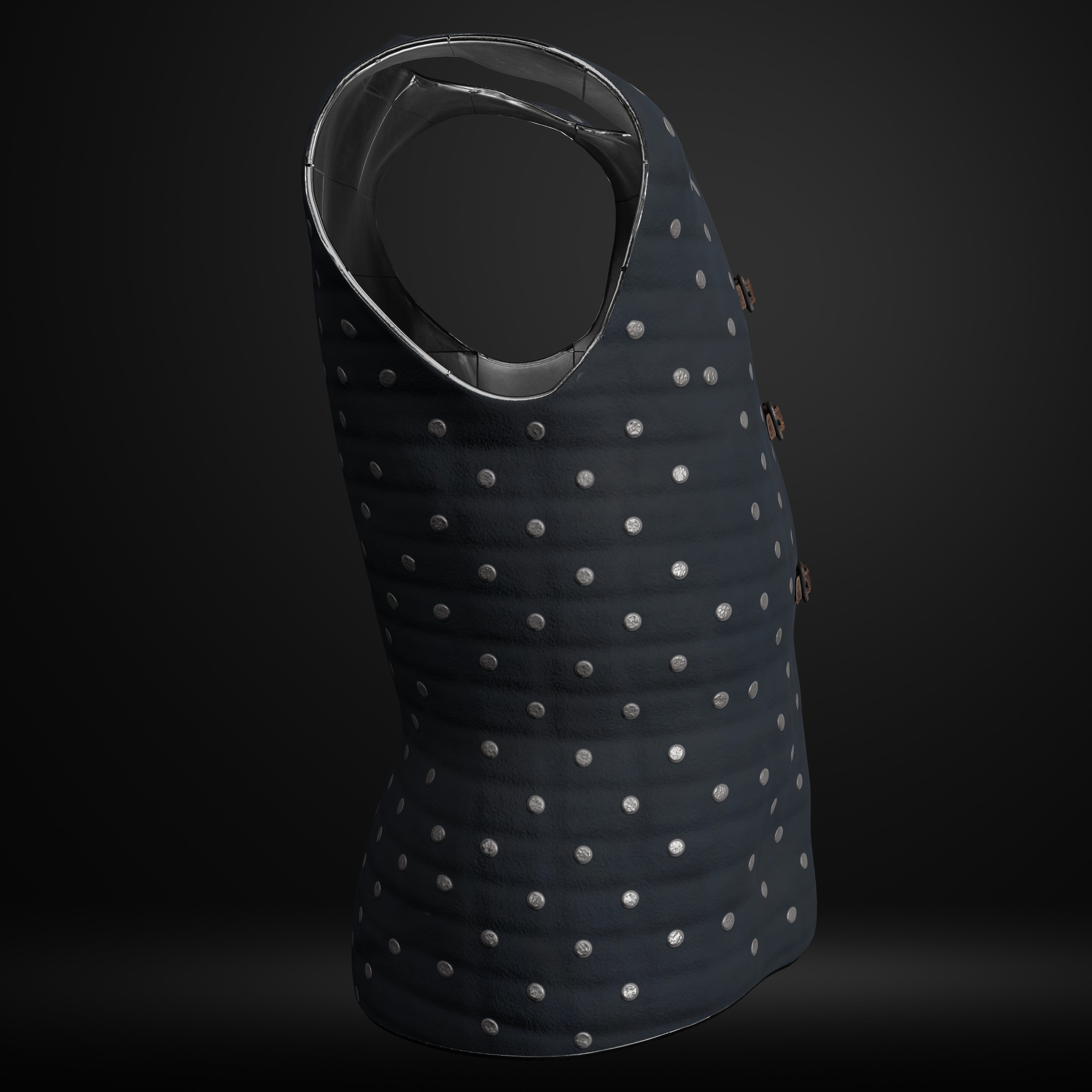 Brigandine Medieval Armor Low-poly 3D model_6