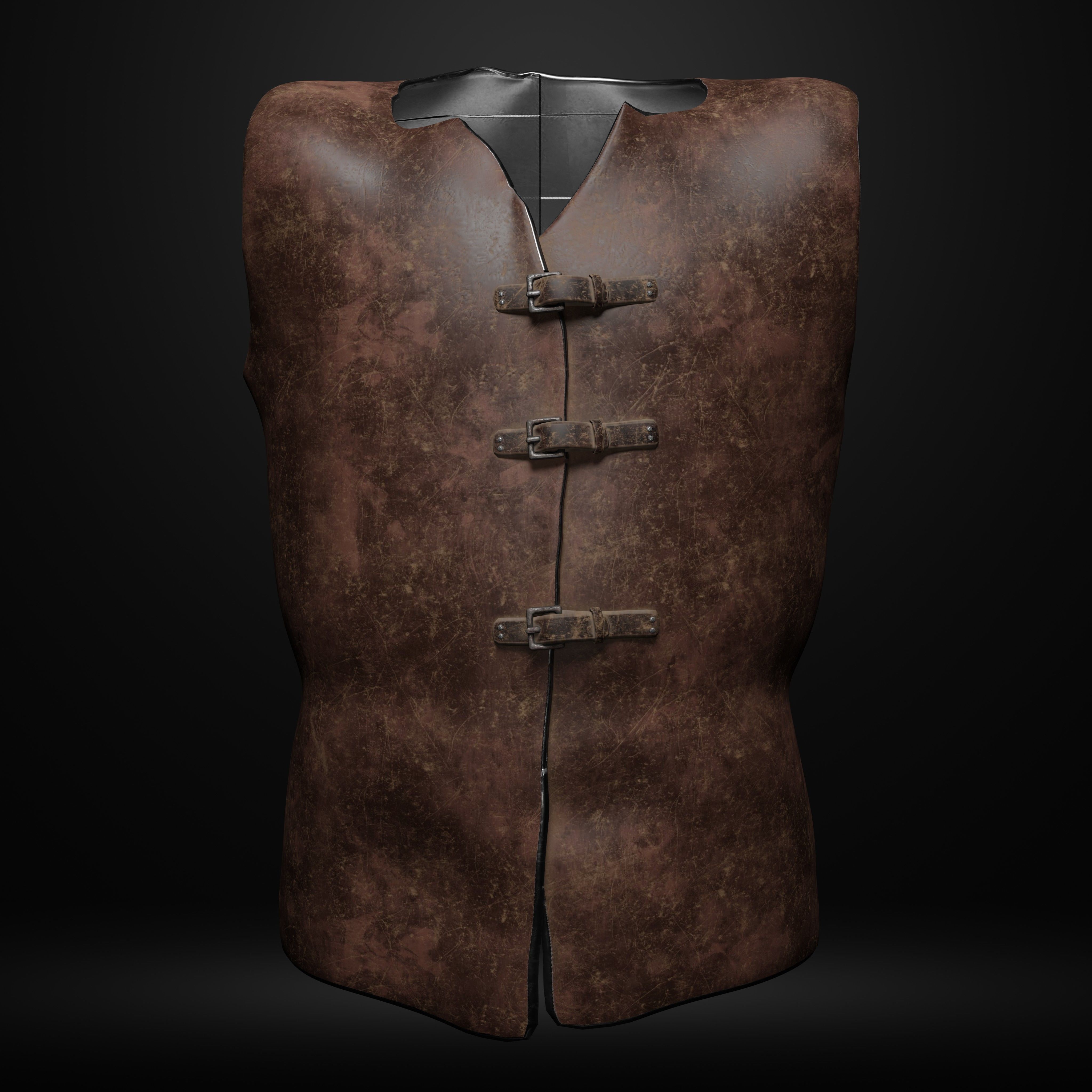 Brigandine Medieval Armor Low-poly 3D model_11