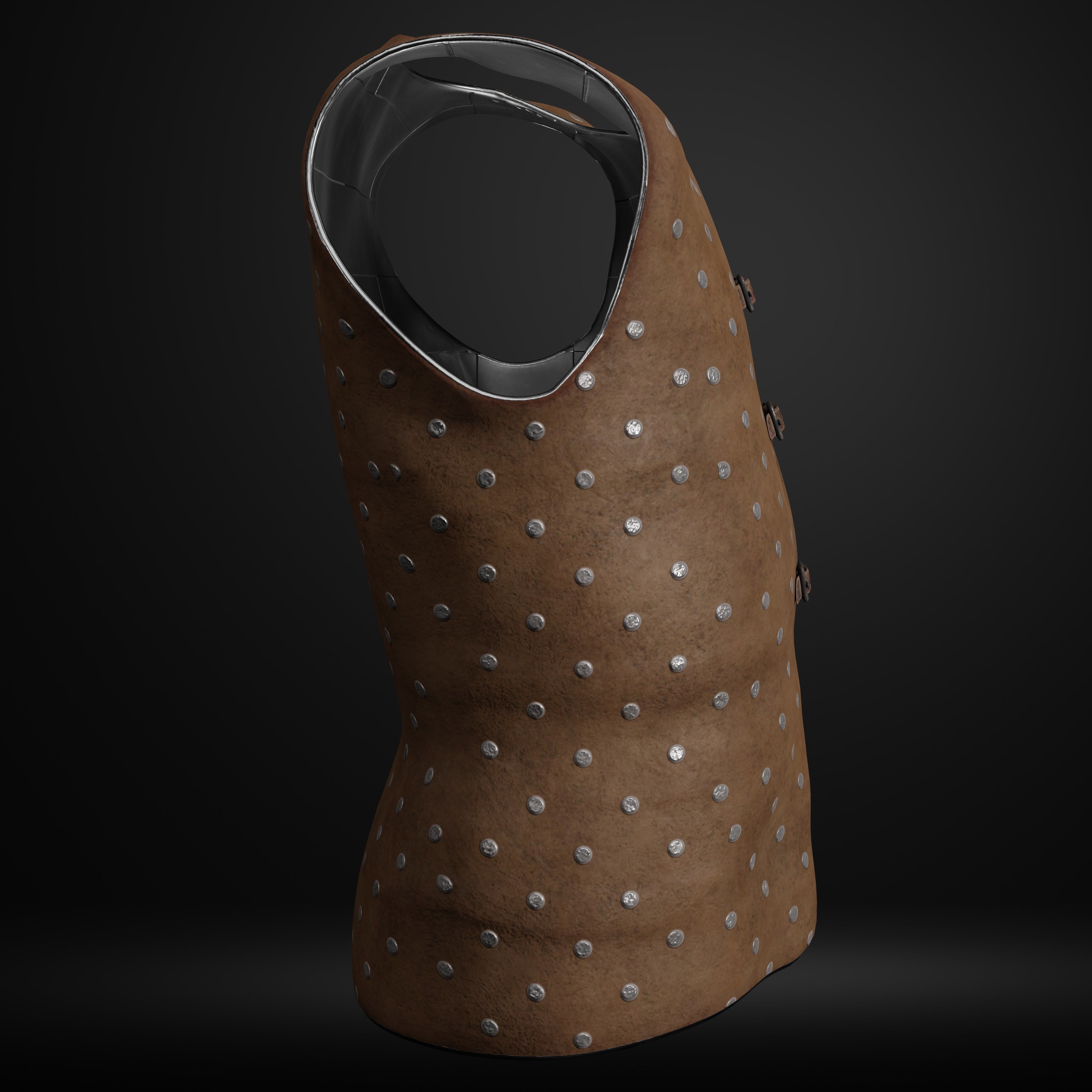 Brigandine Medieval Armor Low-poly 3D model_16