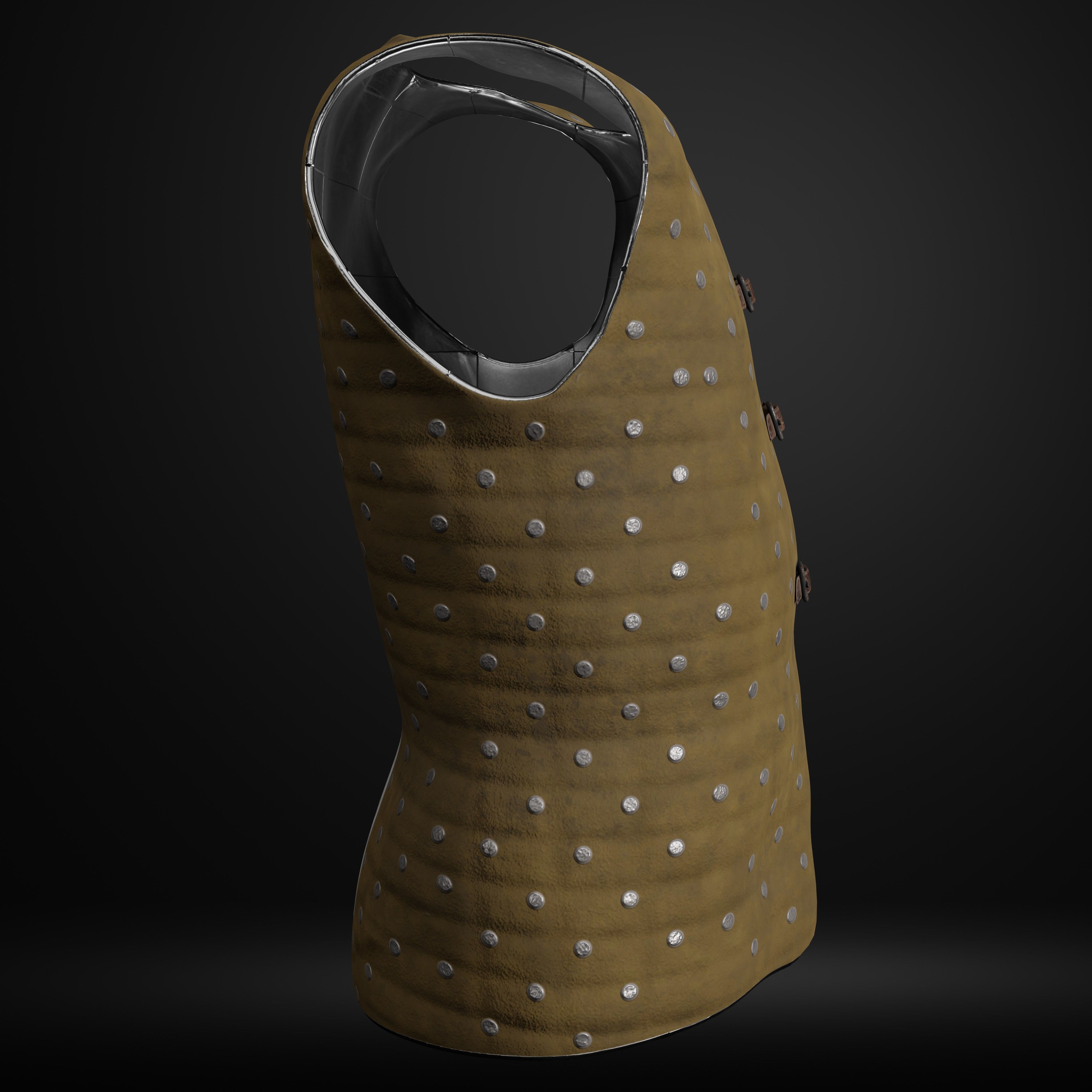 Brigandine Medieval Armor Low-poly 3D model_9