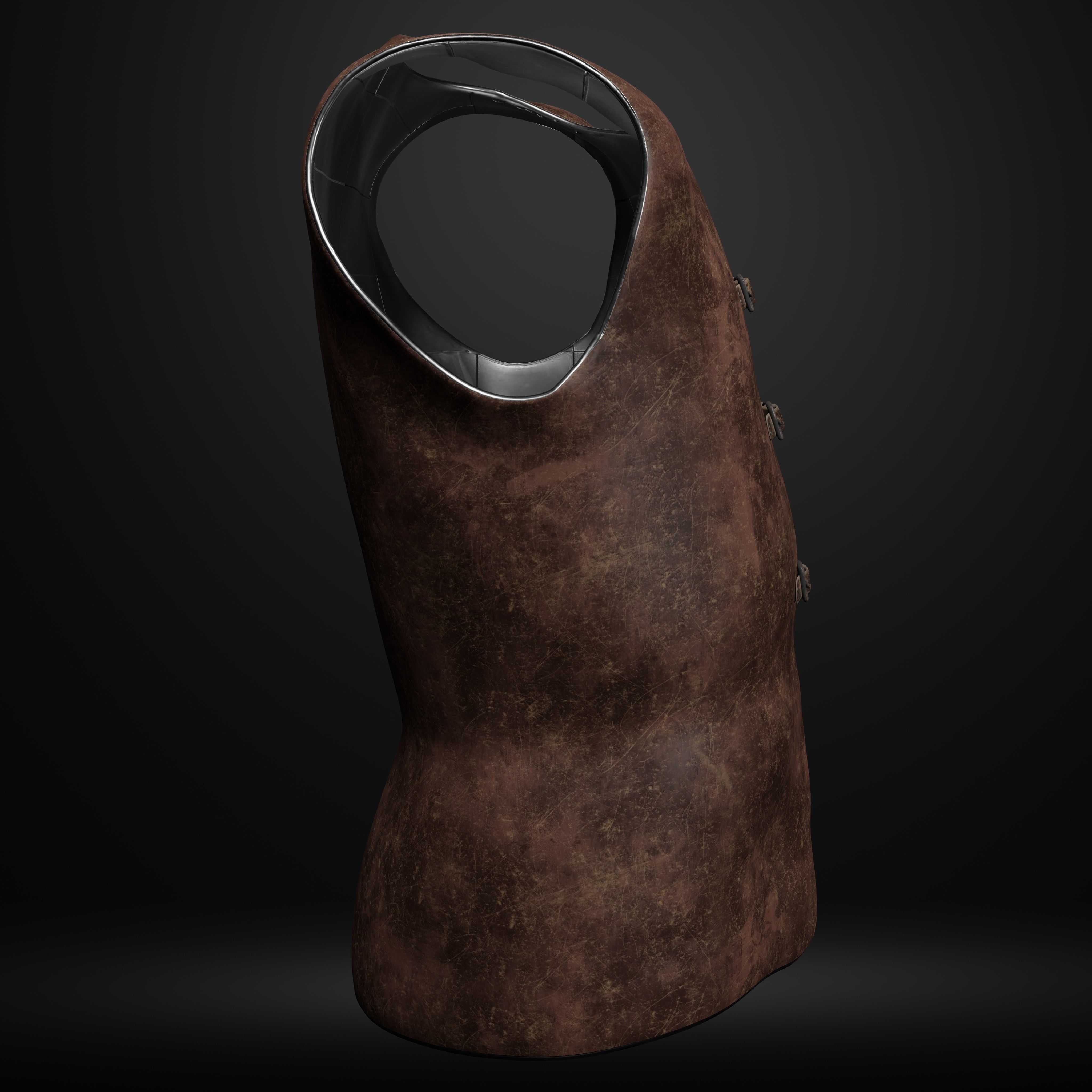 Brigandine Medieval Armor Low-poly 3D model_12