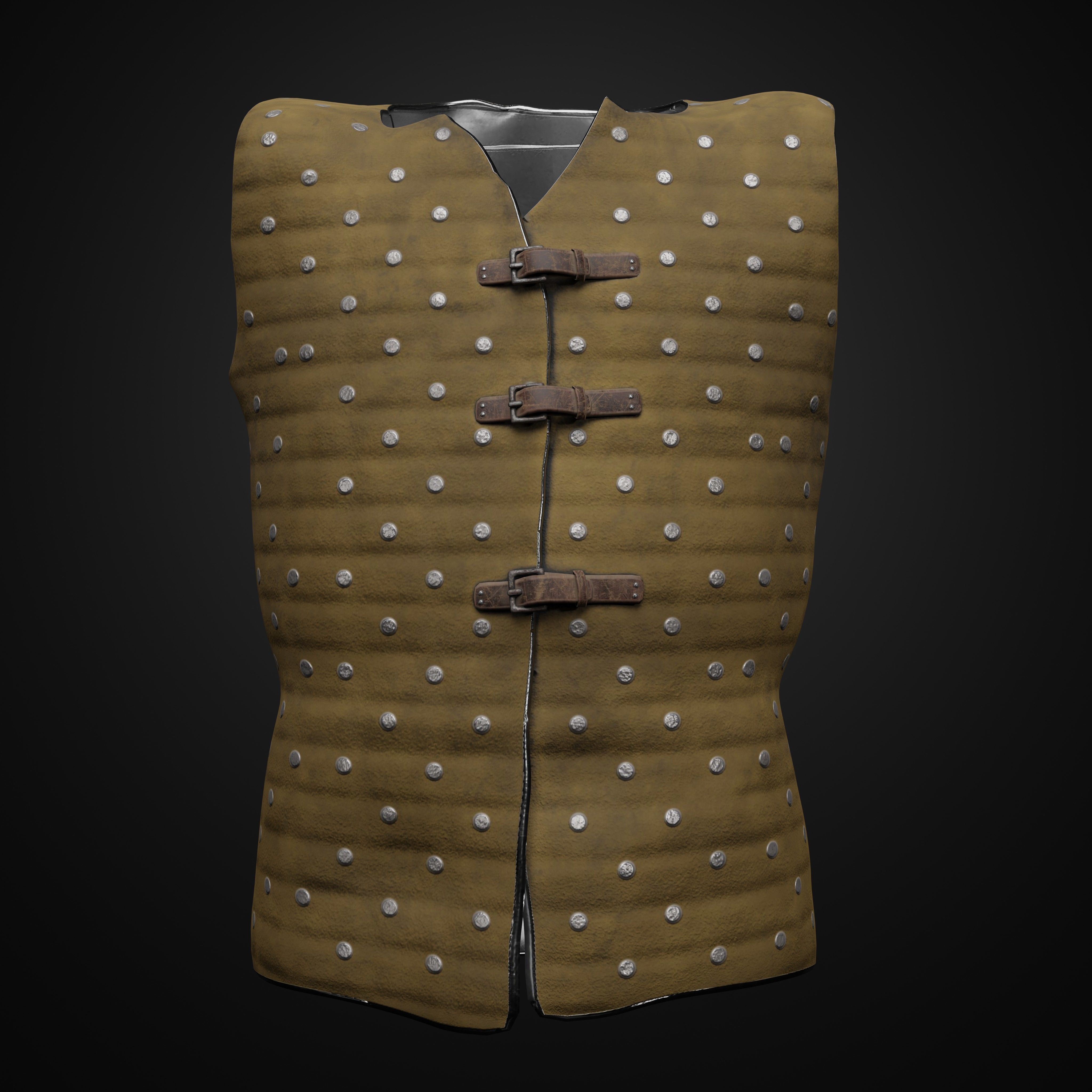 Brigandine Medieval Armor Low-poly 3D model_8