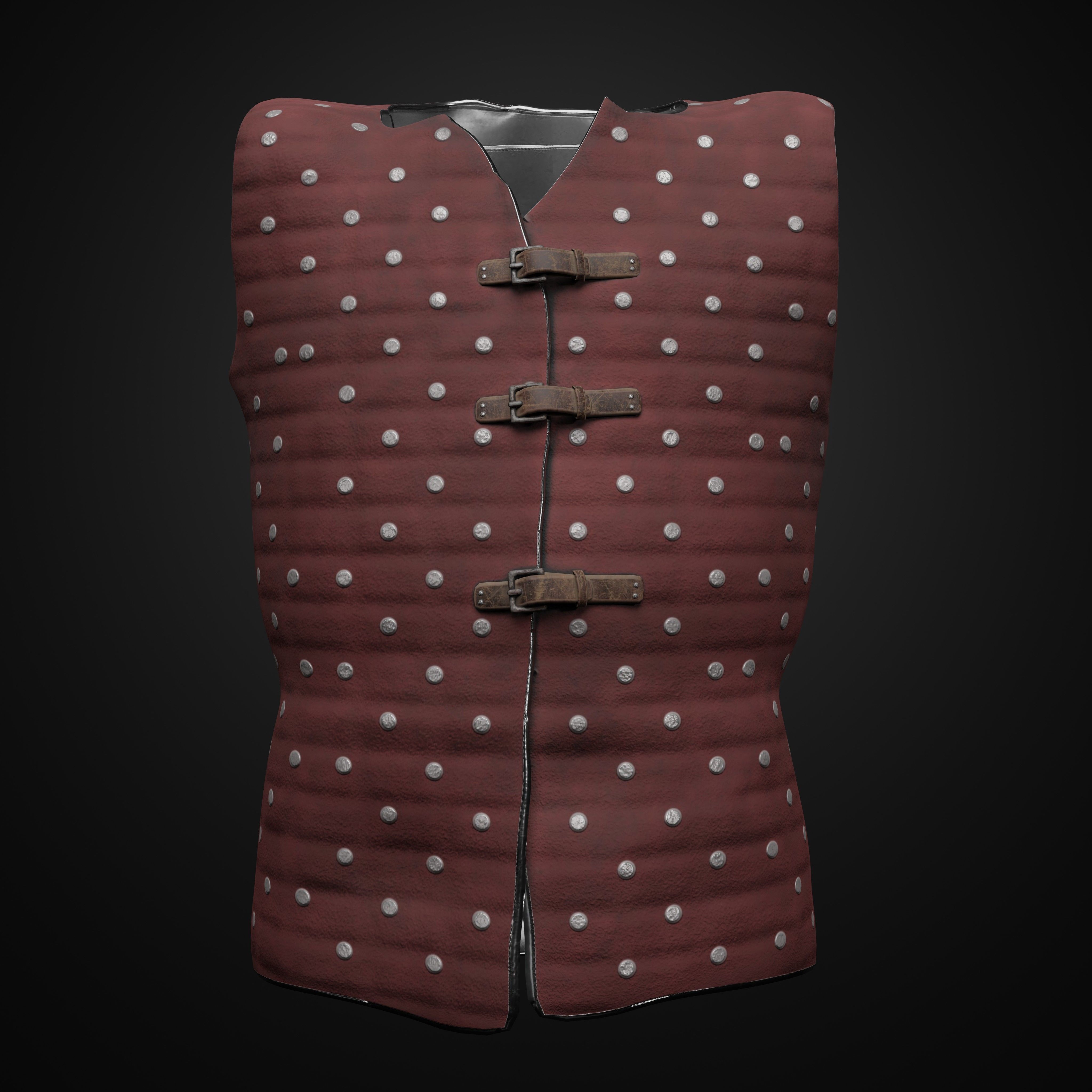 Brigandine Medieval Armor Low-poly 3D model_2