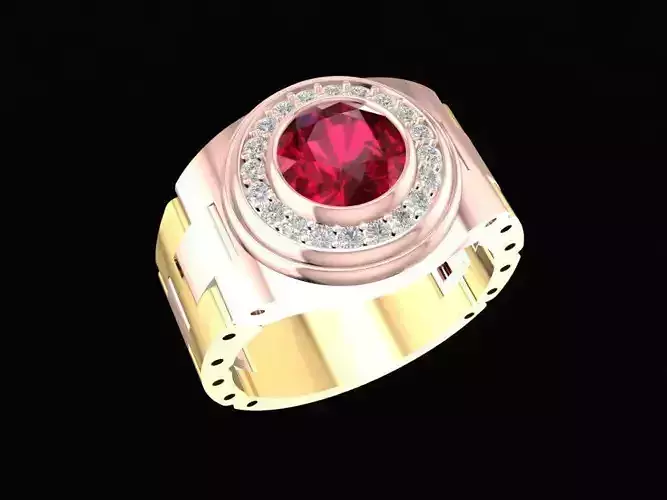 korea diamond watch men ring 16