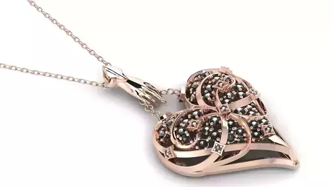 Heart pendant 3D print model
