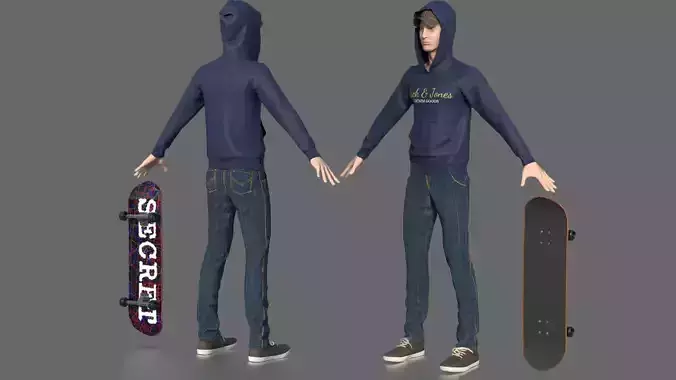 SKATER MAN 3D model