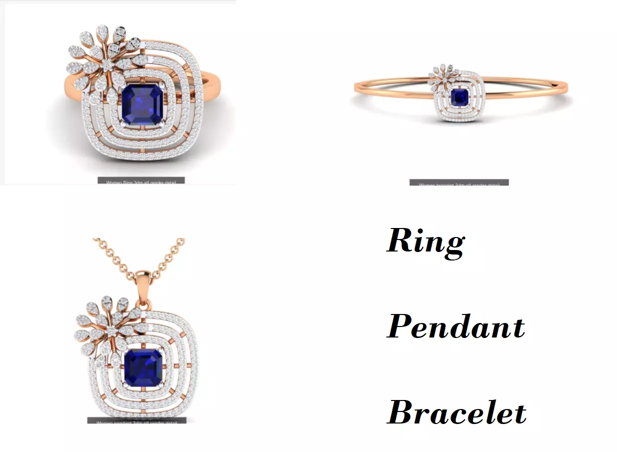 Ring Pendant Bracelet 3dm stl renders details 3D Model Collection_0