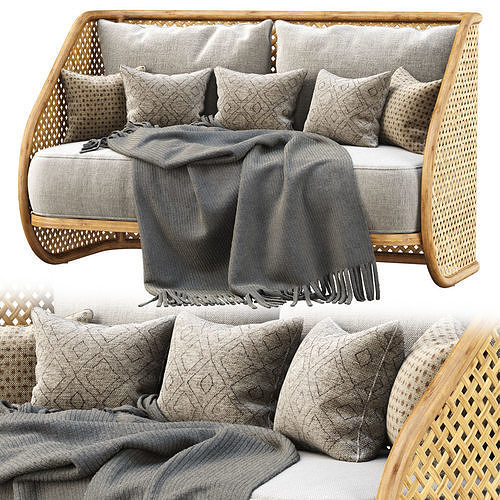 Carry rattan loveseat UE11  3D model