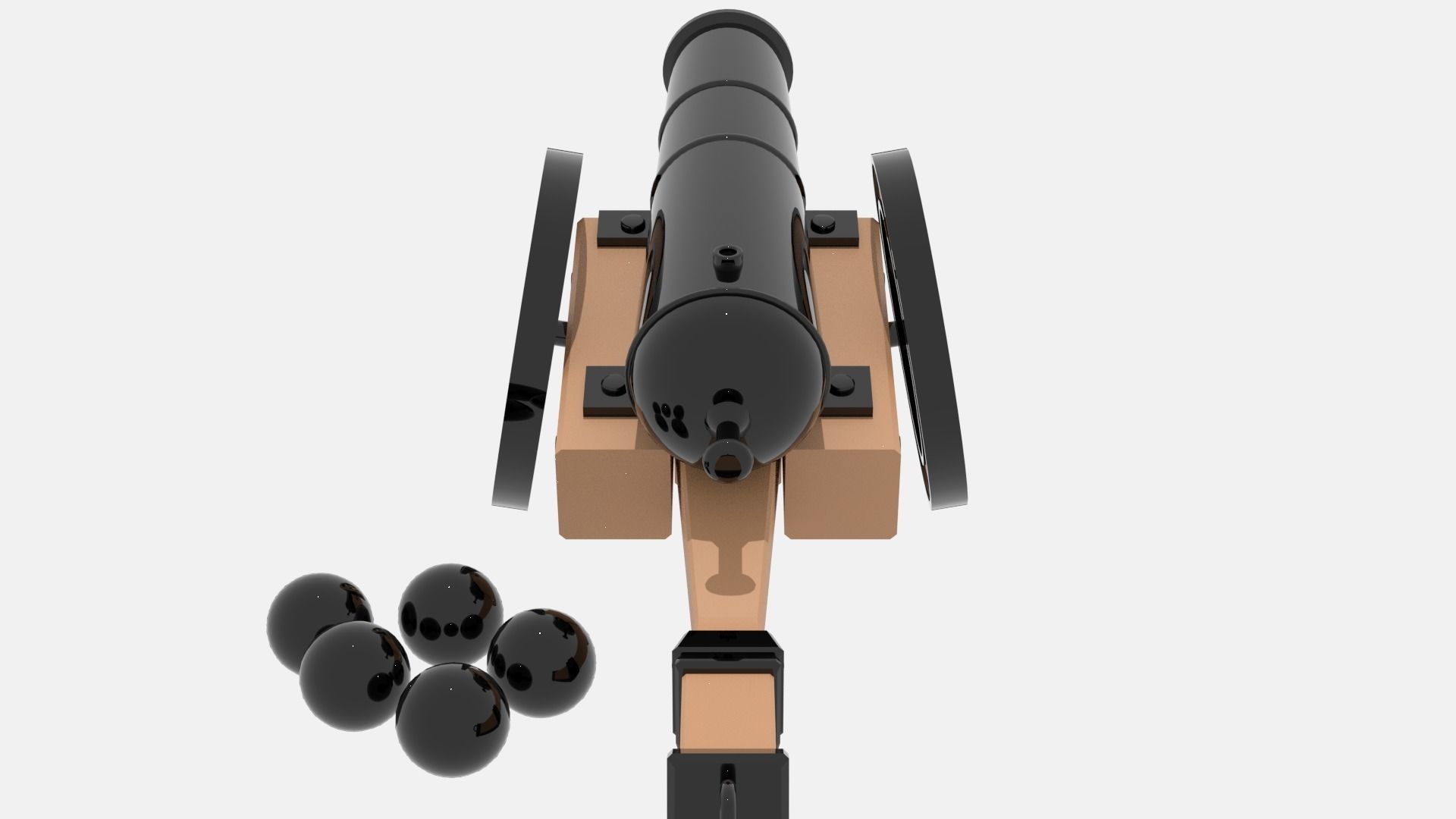 Medieval Cannon Low-poly 3D model_14