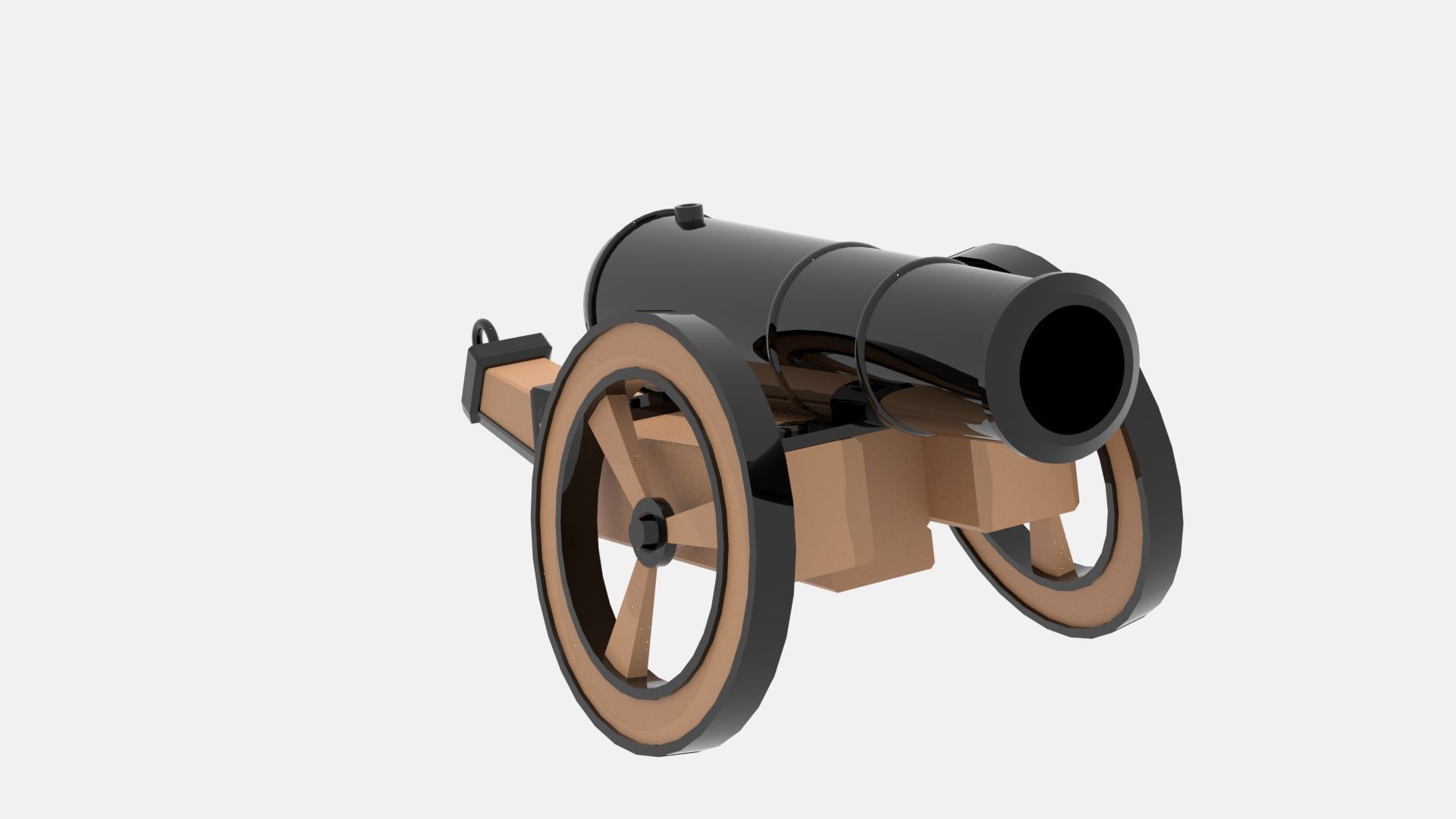 Medieval Cannon Low-poly 3D model_9