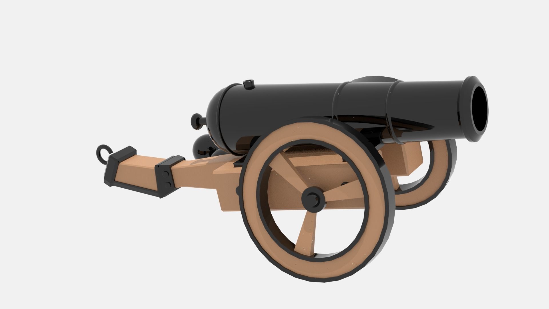 Medieval Cannon Low-poly 3D model_10