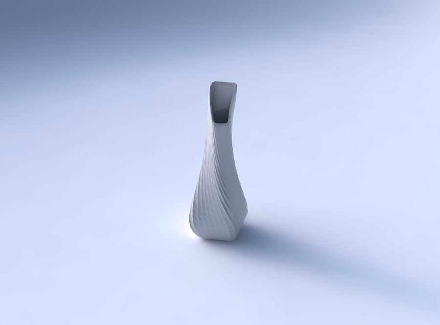 Vase twisted top bent rectangle 2 with twisted diagonal grid ... 3D print model_3