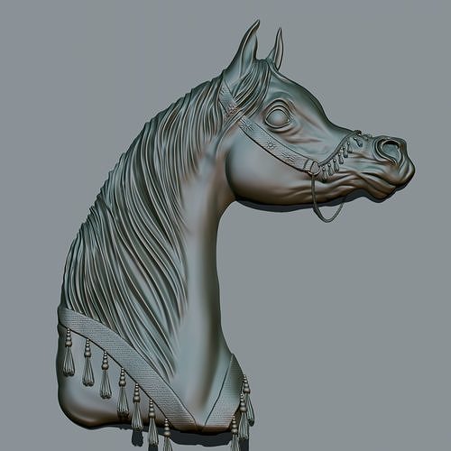 Horse portrait for jewellery 3D print model