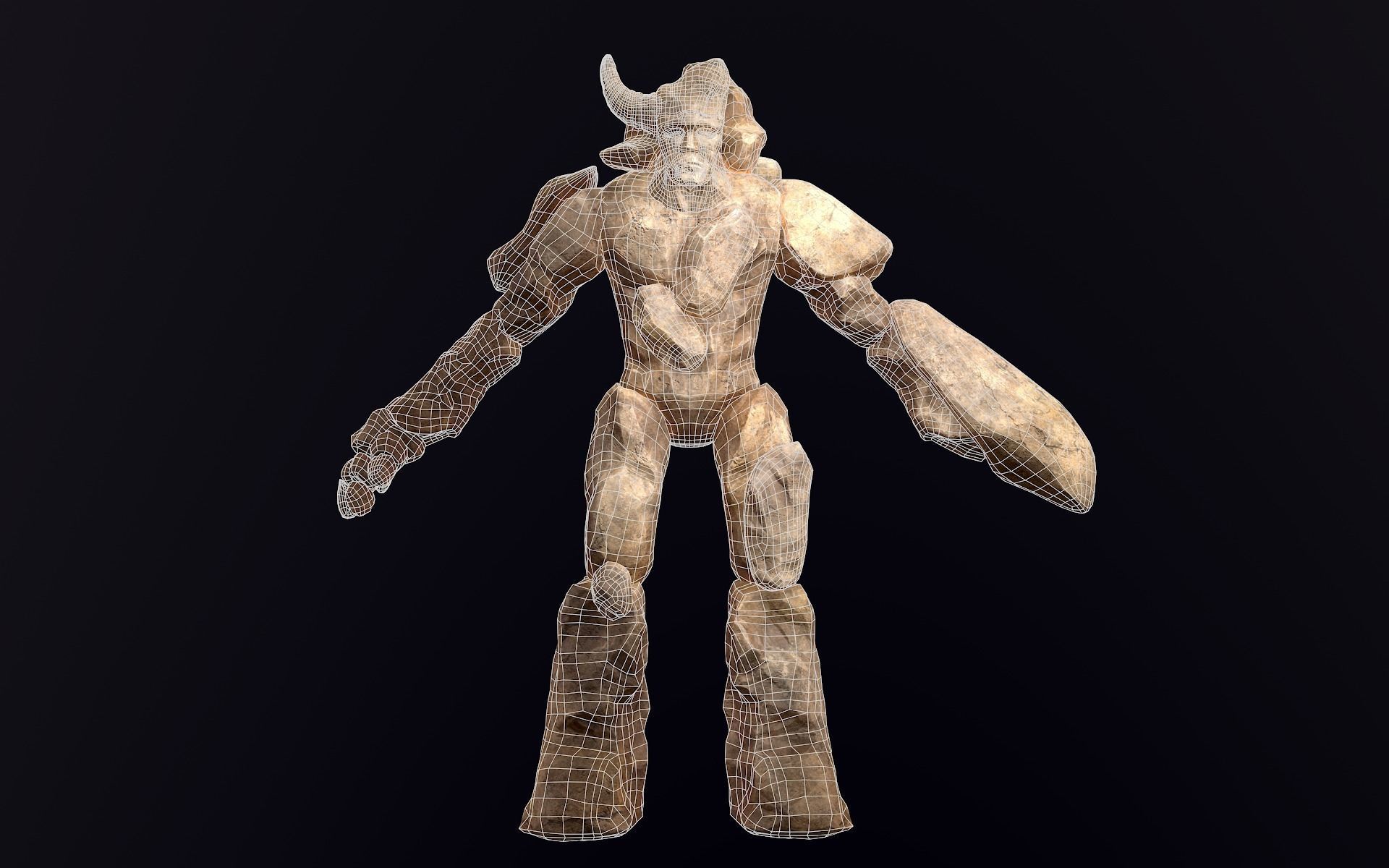 Elemental Golems Low-poly 3D model_30