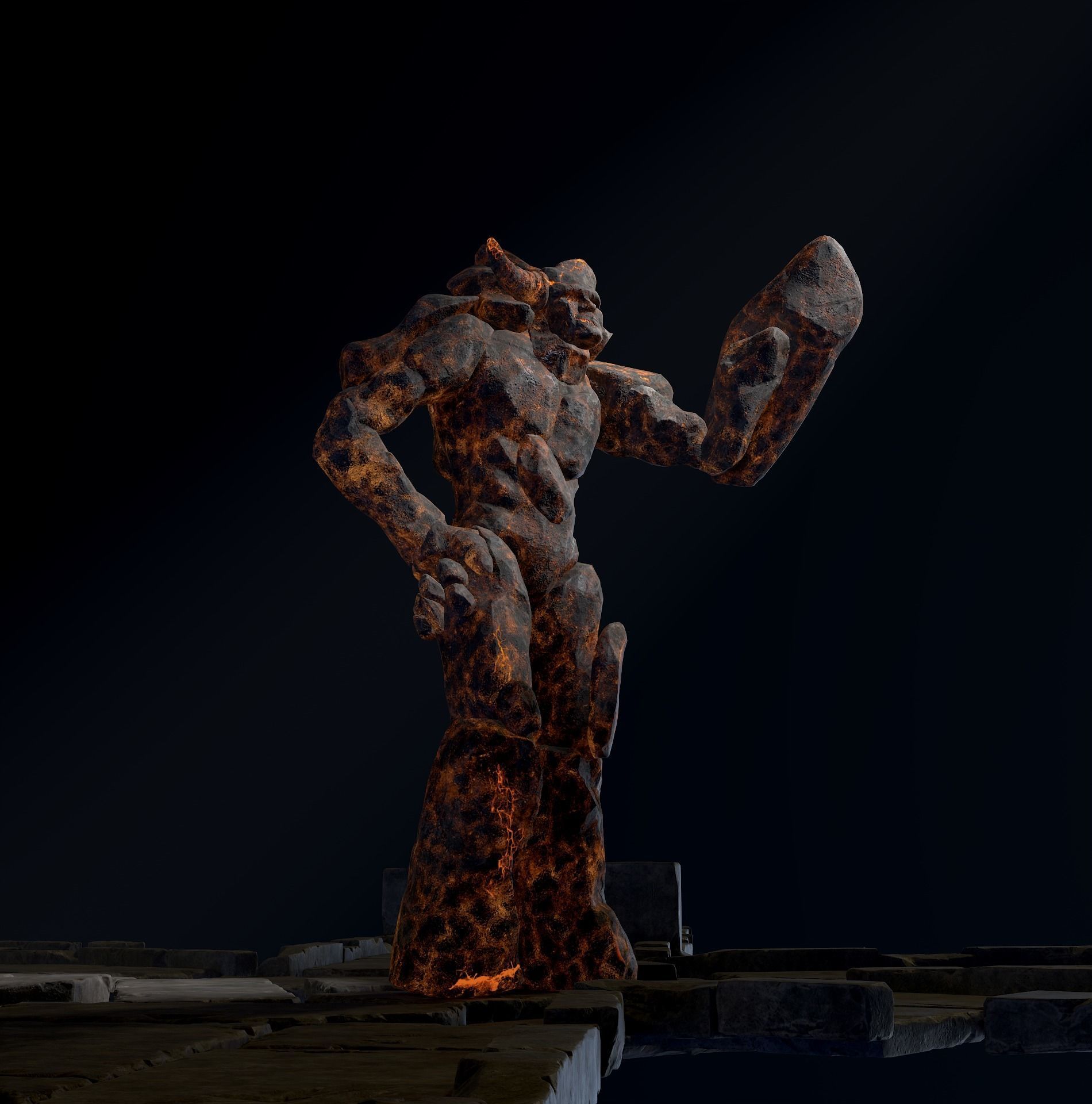 Elemental Golems Low-poly 3D model_38