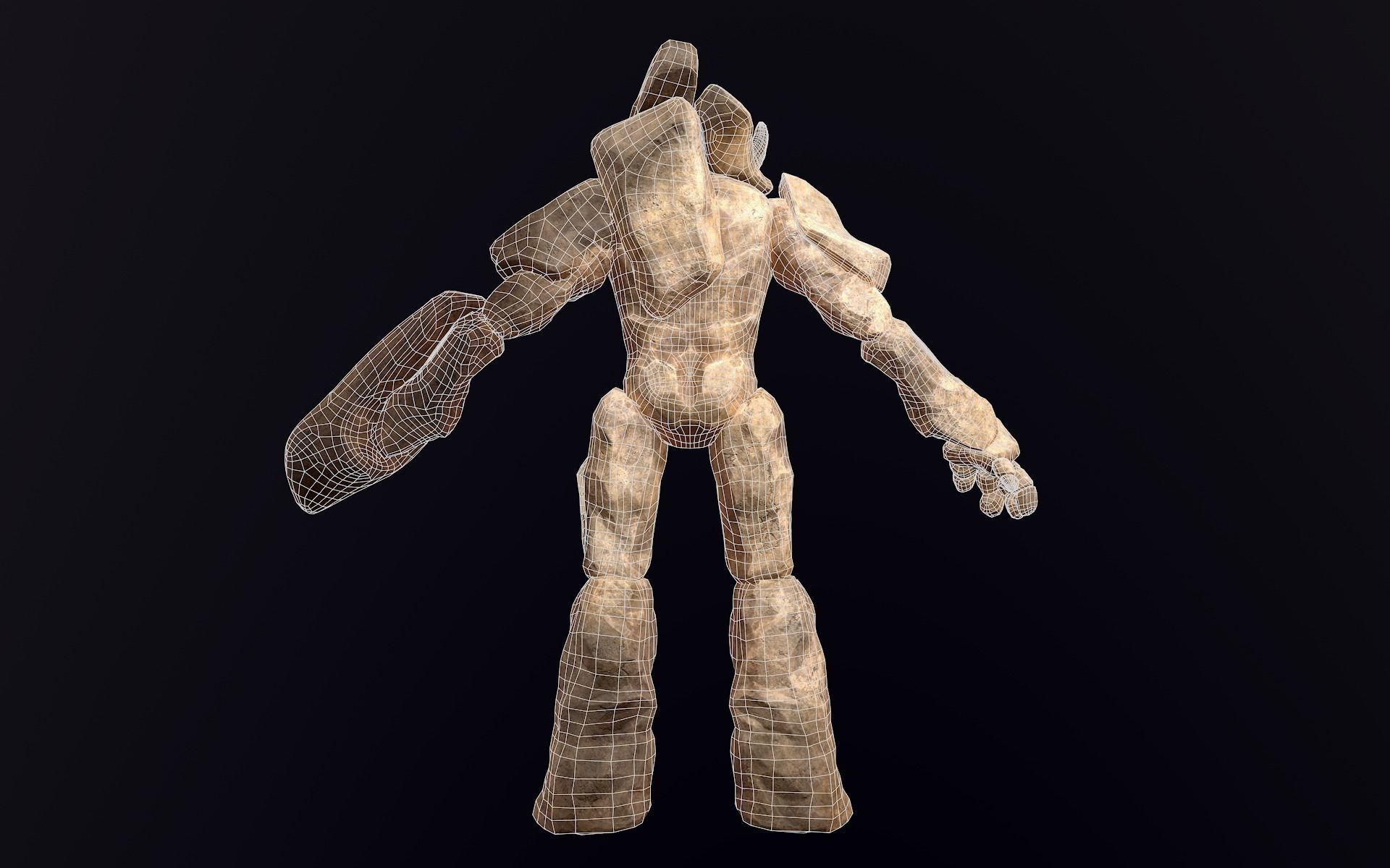 Elemental Golems Low-poly 3D model_29