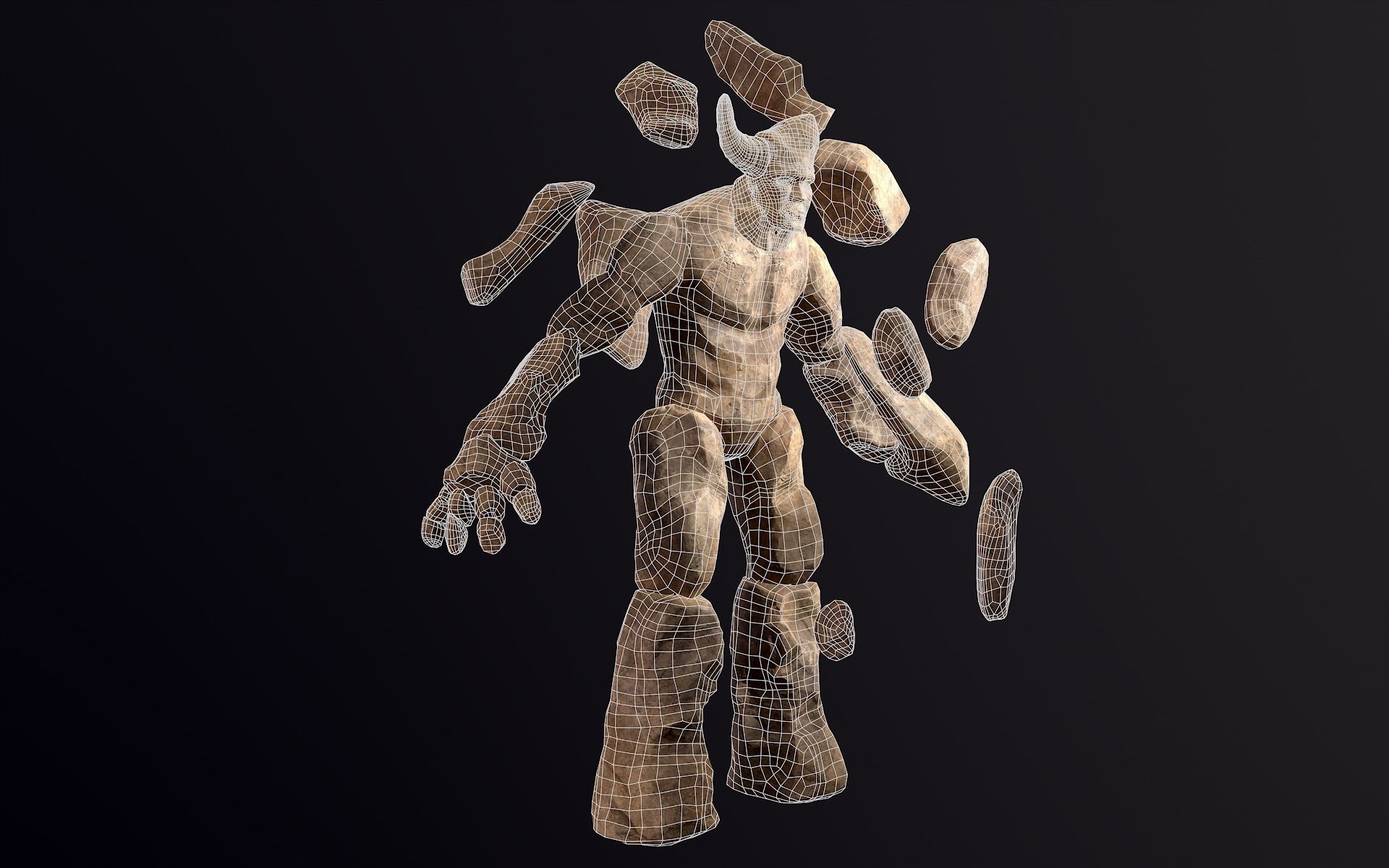 Elemental Golems Low-poly 3D model_31