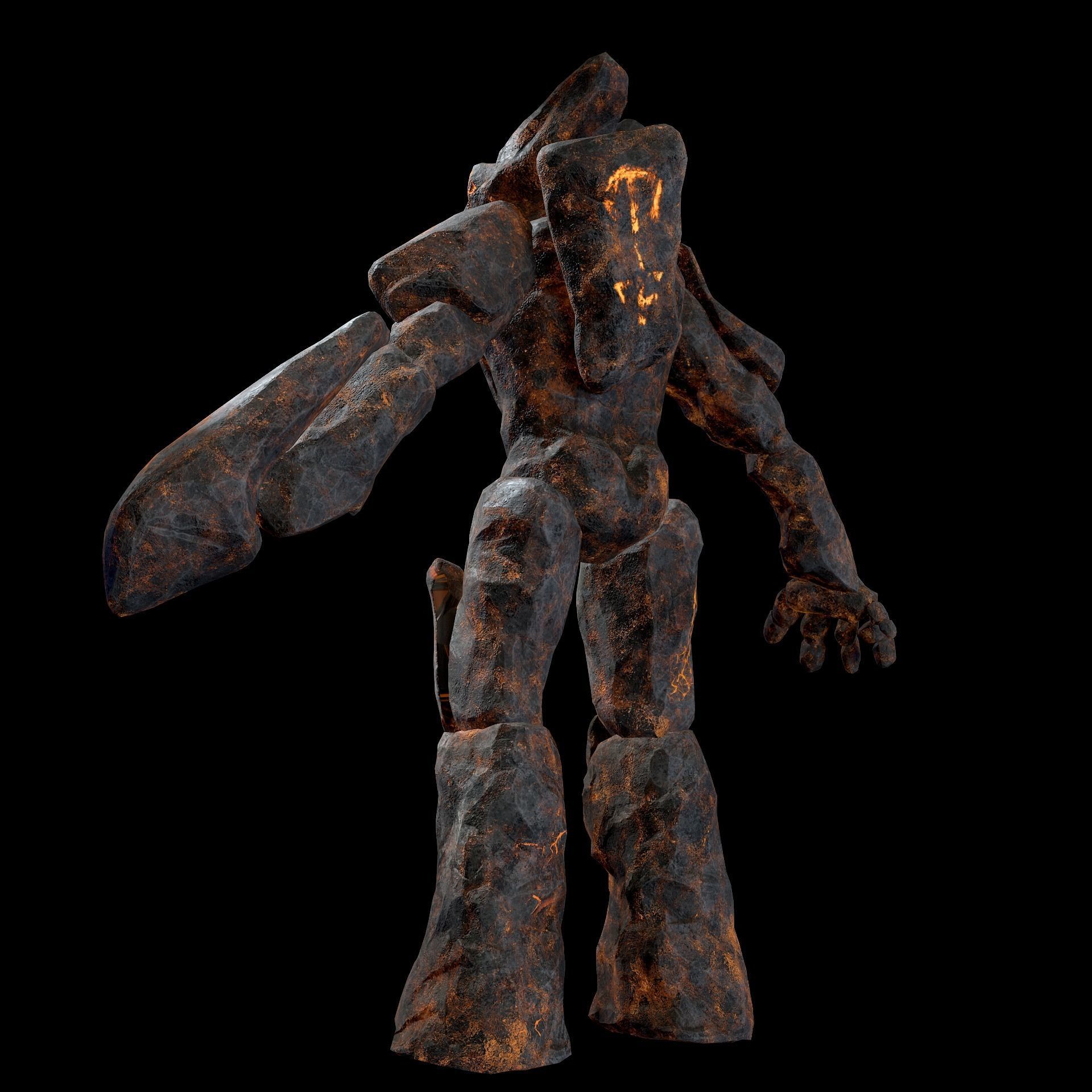 Elemental Golems Low-poly 3D model_36