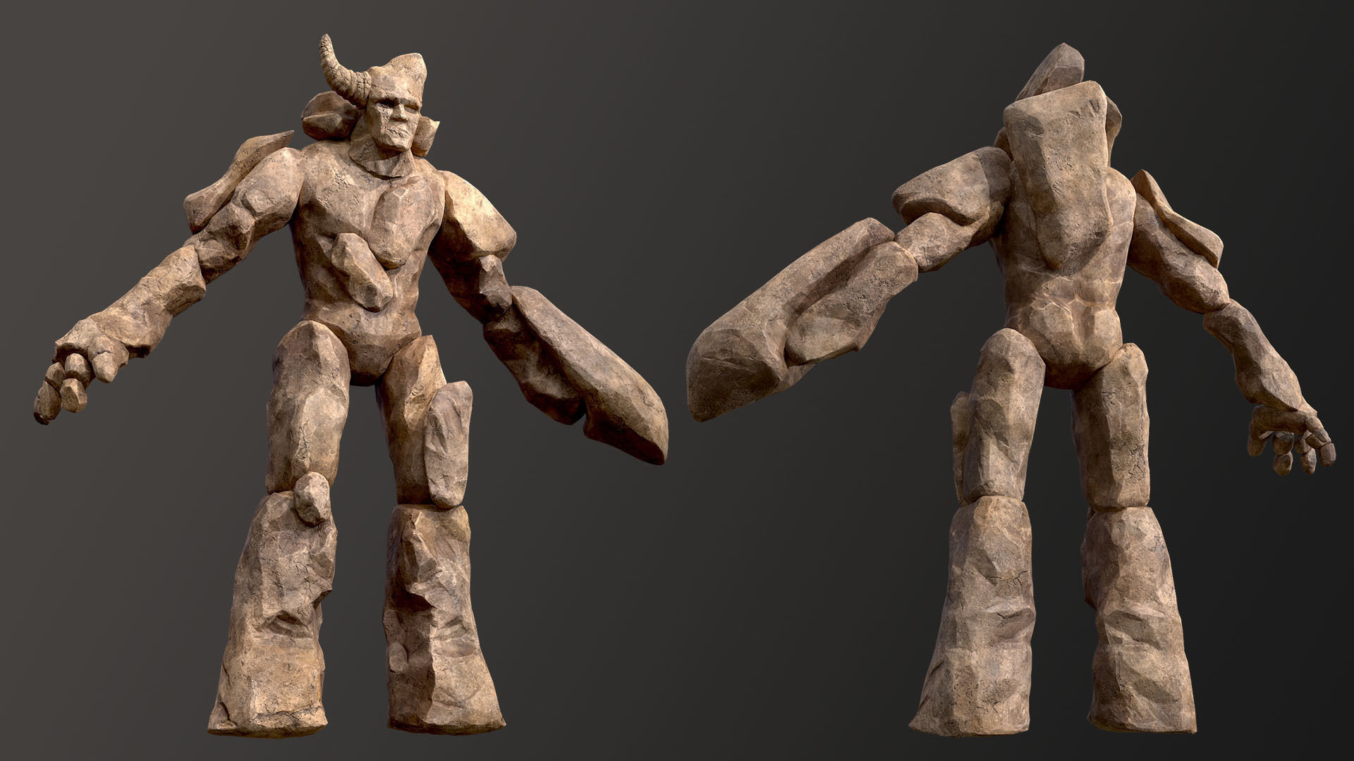 Elemental Golems Low-poly 3D model_43