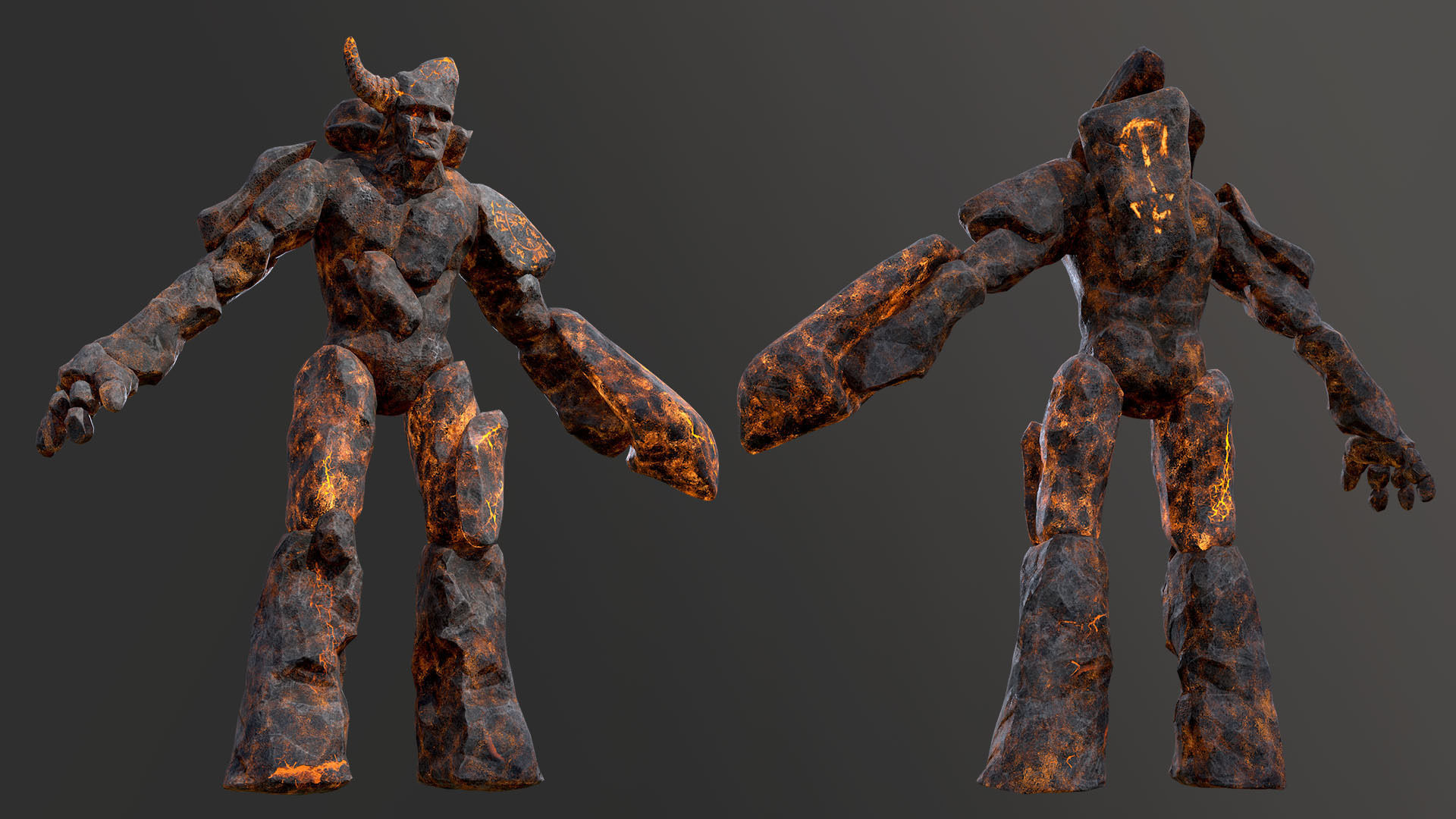 Elemental Golems Low-poly 3D model_44